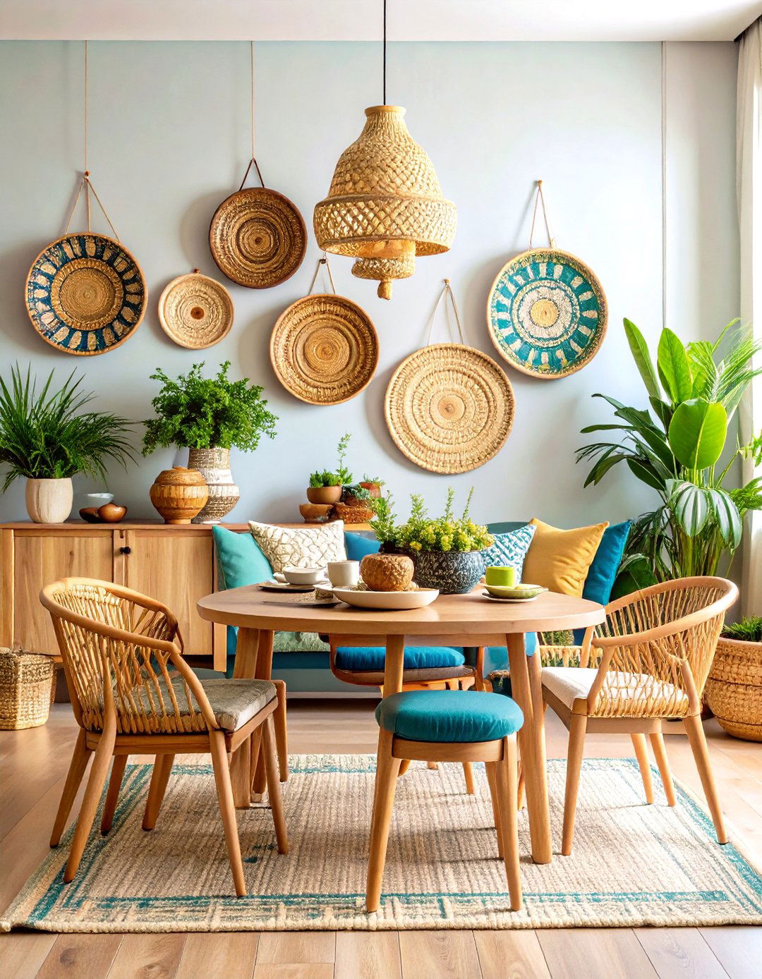 Woven Wall Basket Collection - 24 Boho Wall Decor Ideas