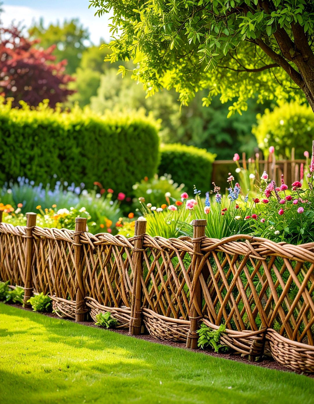 Woven Willow Garden Borders - 24 Garden Edging Ideas