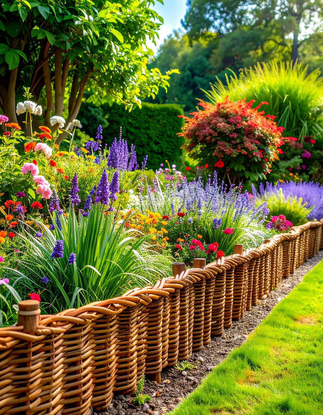 Woven Willow Garden Edging - 24 Modern Garden Edging Ideas
