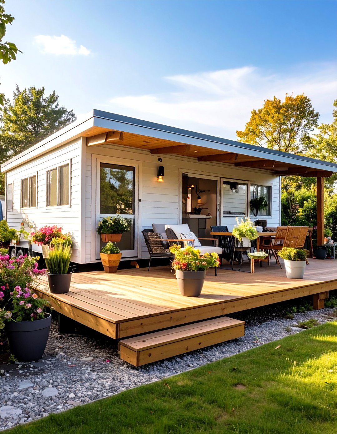 Wrap Around Deck Design - 24 Mobile Home Deck Ideas