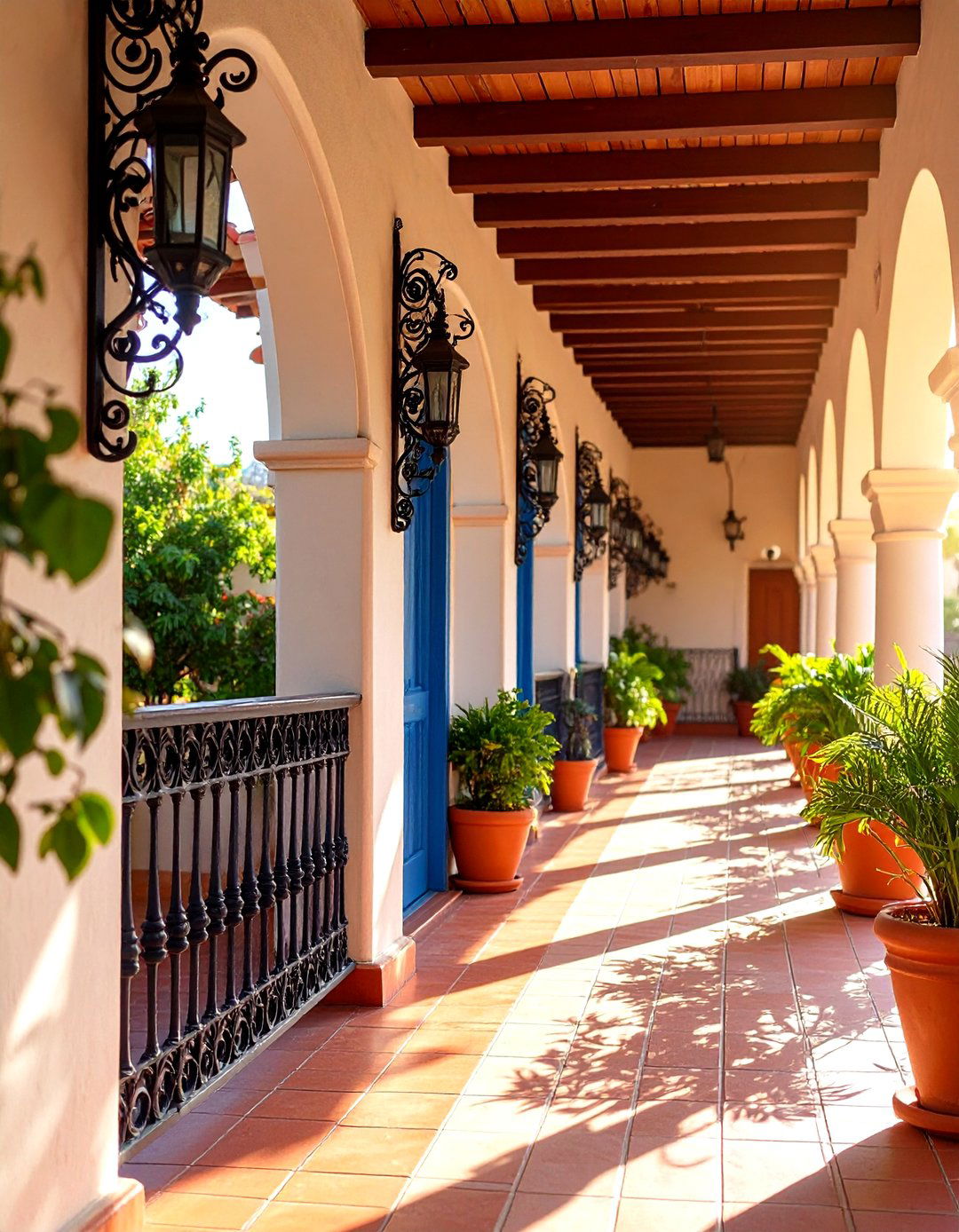 Wrought Iron Arcade Columns - 24 spanish style front porch ideas