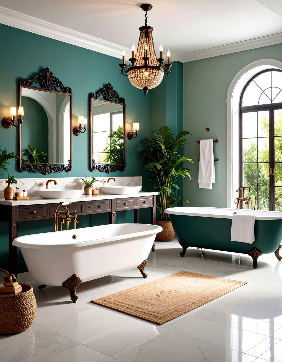 Wrought Iron Fixture Elegance - 24 Spanish Style Bathroom Ideas