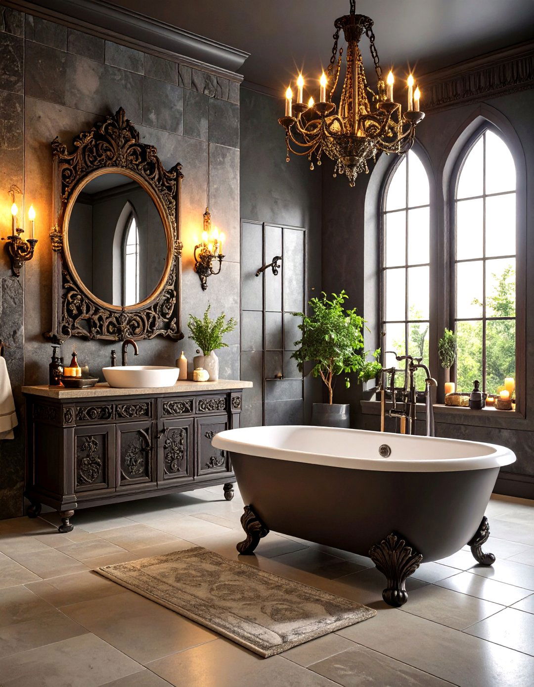 Wrought Iron Gothic Fixtures - 24 Gothic Bathroom Ideas