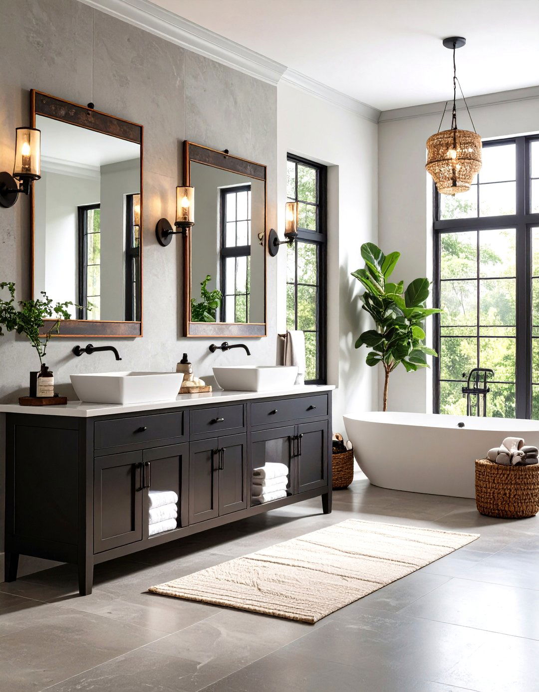 Wrought Iron Hardware Details - 24 Rustic Bathroom Ideas