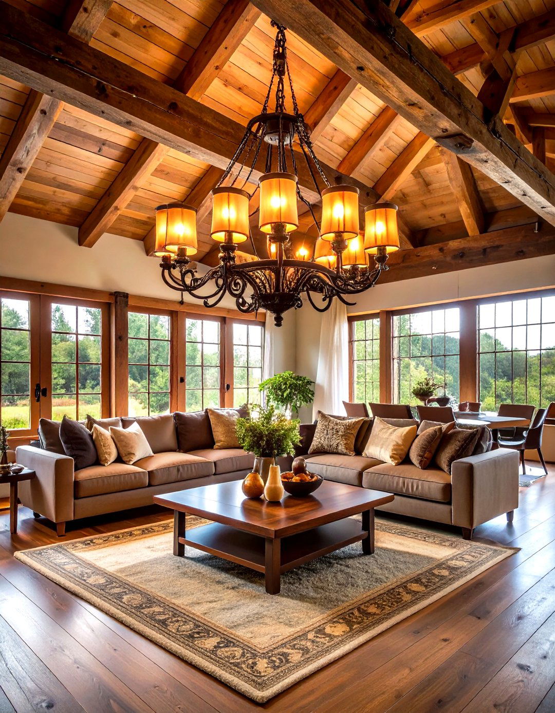 Wrought Iron Light Fixtures - 24 Tuscan Living Room Ideas