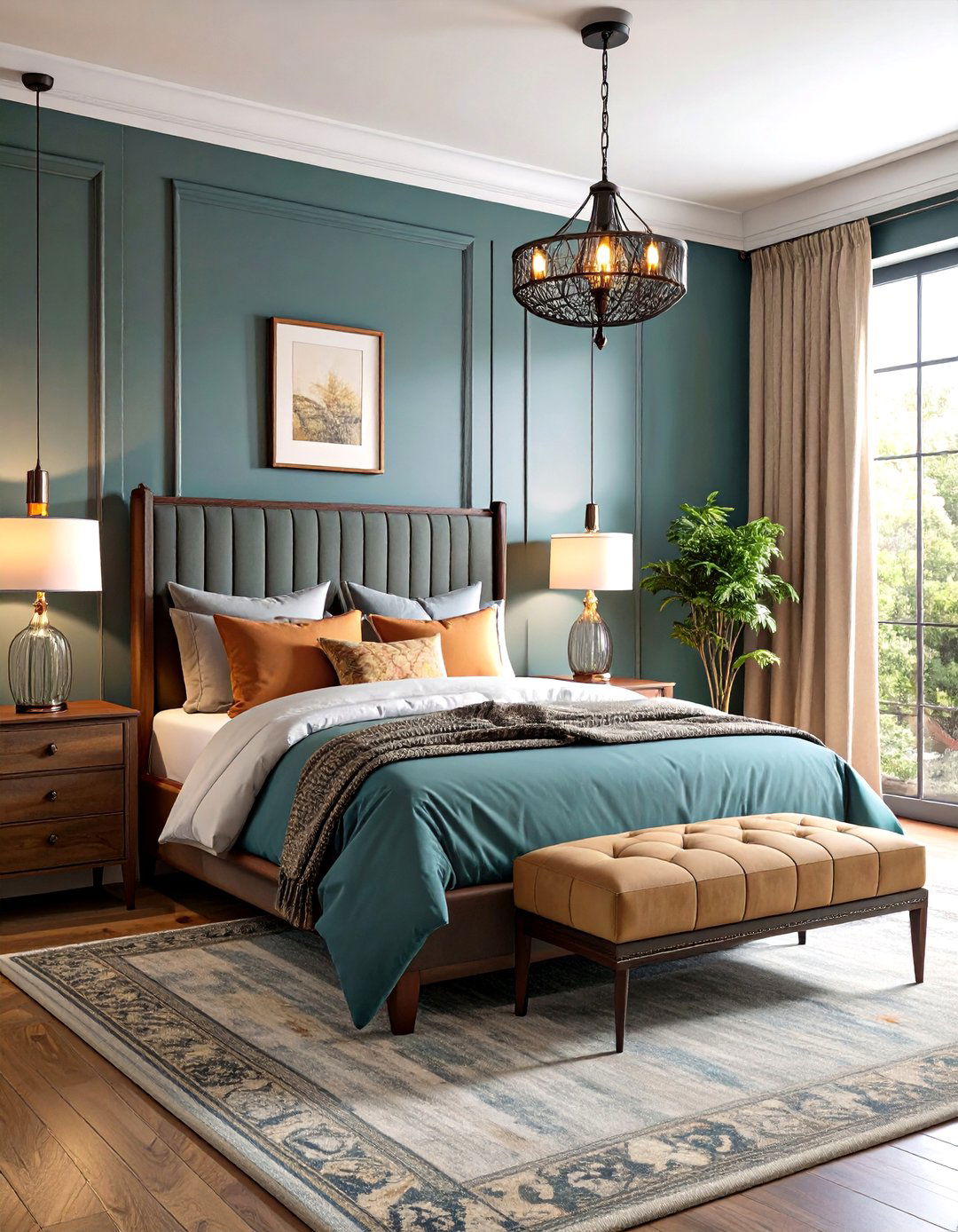 Wrought Iron Lighting Fixtures - 24 Rustic Bedroom Ideas