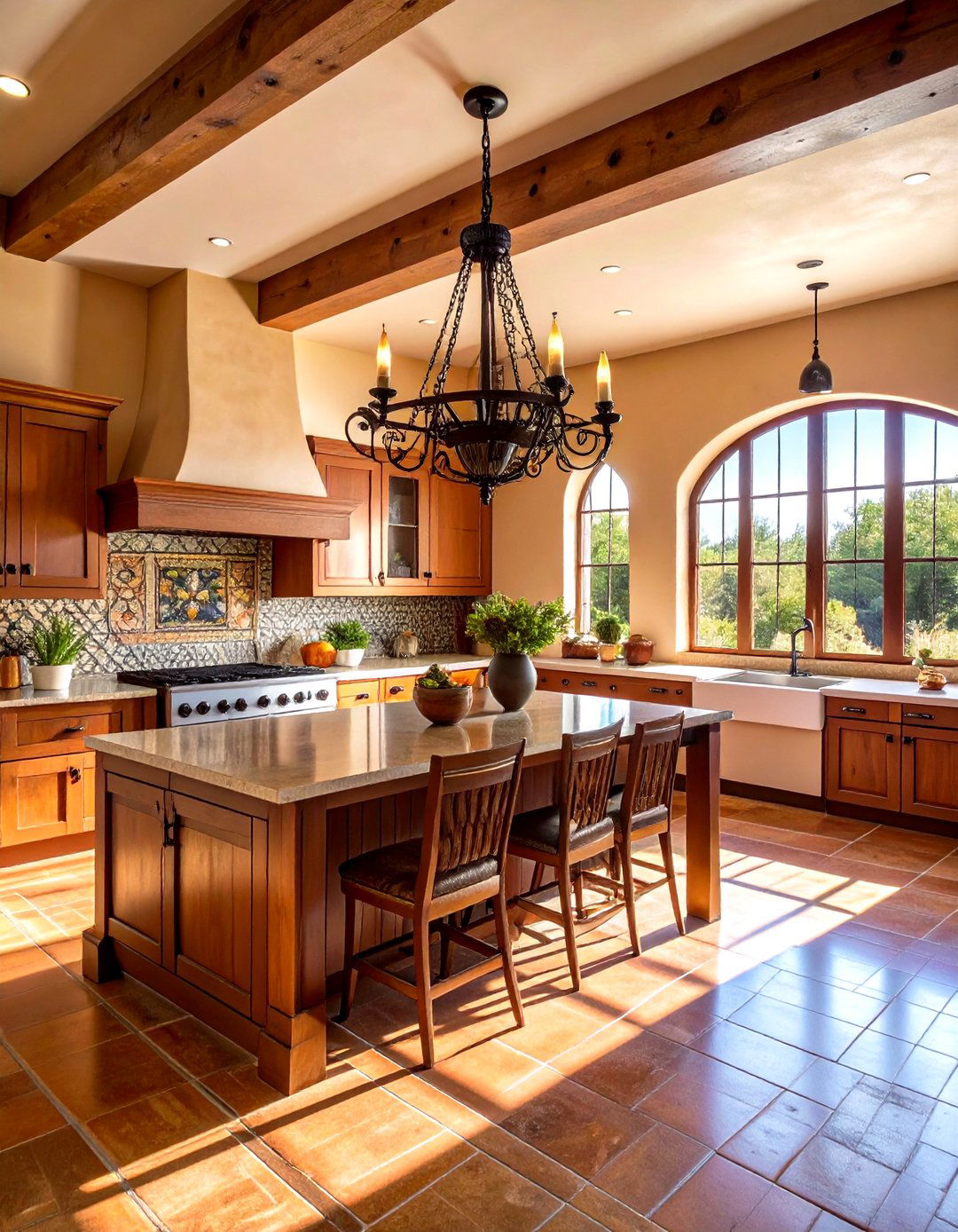 Wrought Iron Lighting Fixtures - 24 Southwestern Kitchen Ideas