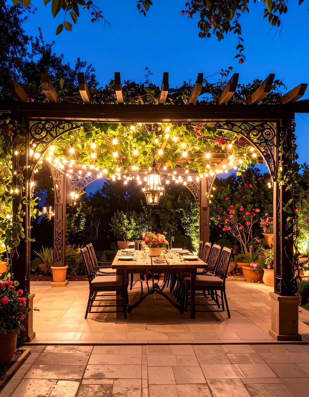 Wrought Iron Pergola and Outdoor Living Design - 24 spanish bungalow exterior ideas