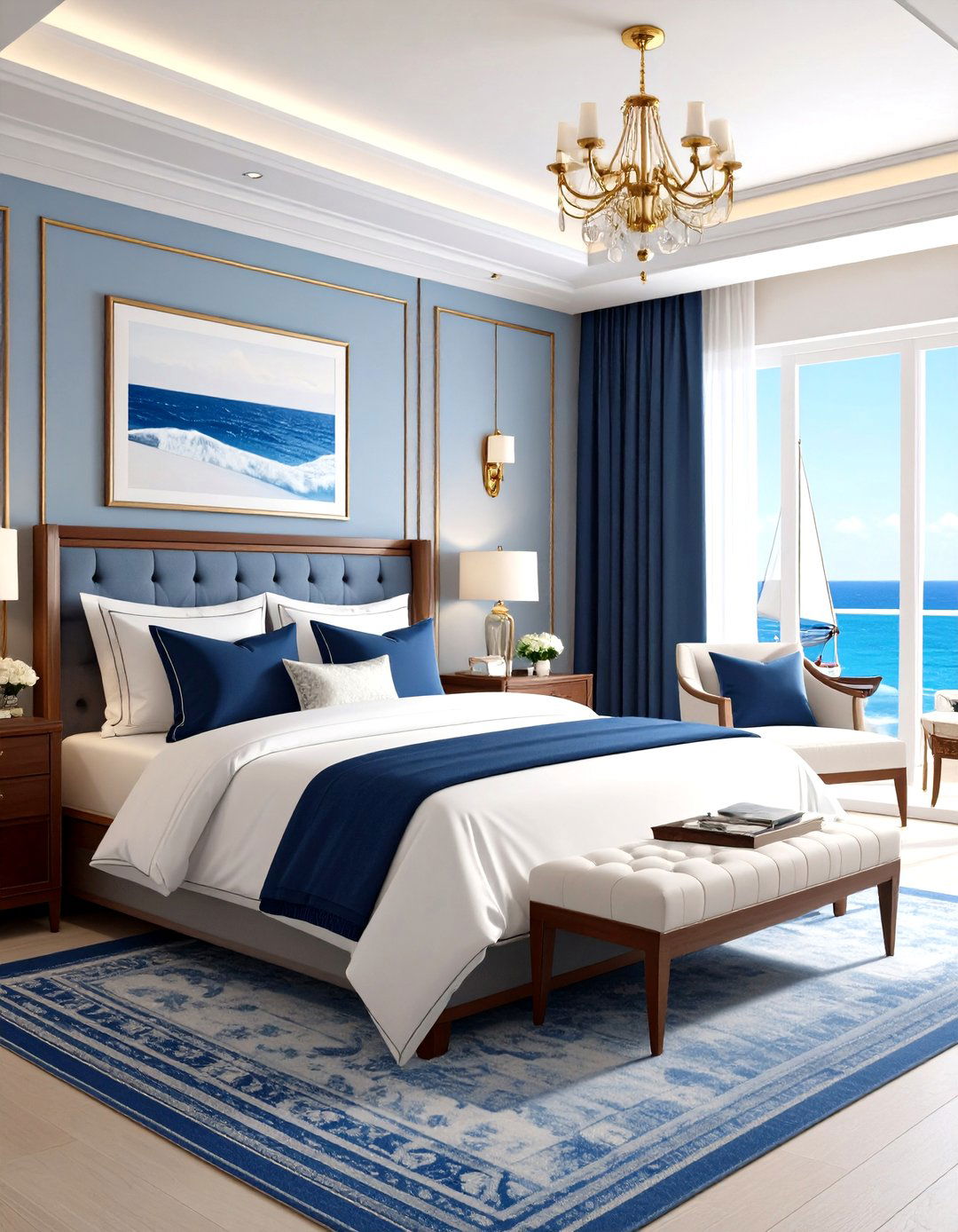 Yacht Club Luxury Bedroom - 24 Ocean-themed Bedroom Ideas