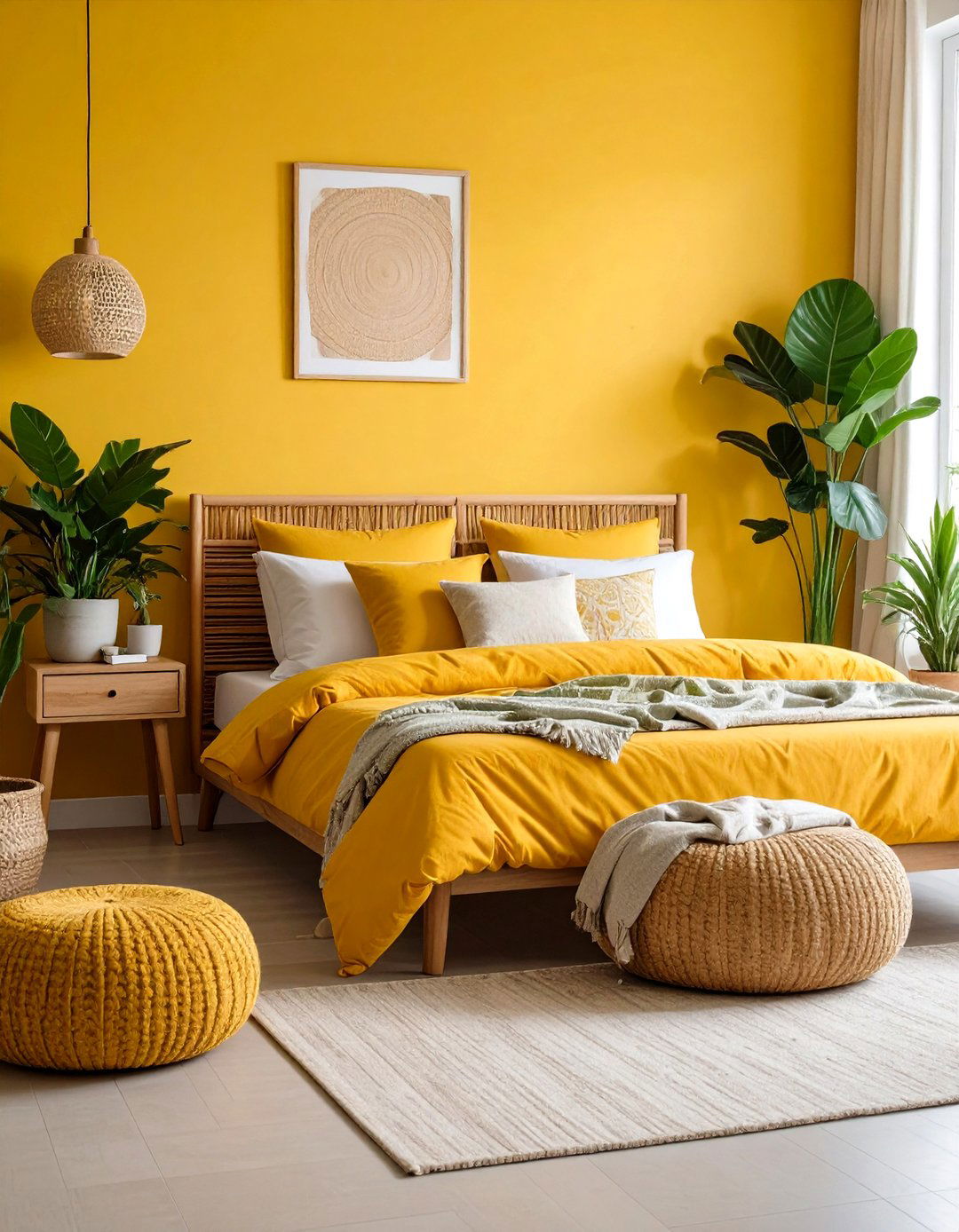 Yellow and Green Natural Bedroom Theme - 24 Yellow Bedroom Ideas