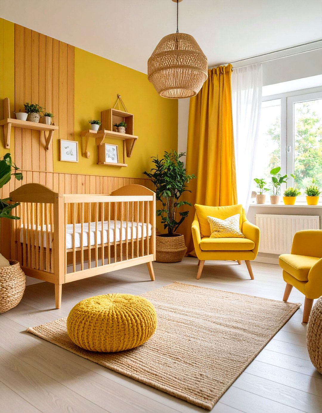 Yellow and Wood Natural Harmony - 24 Yellow Nursery Ideas