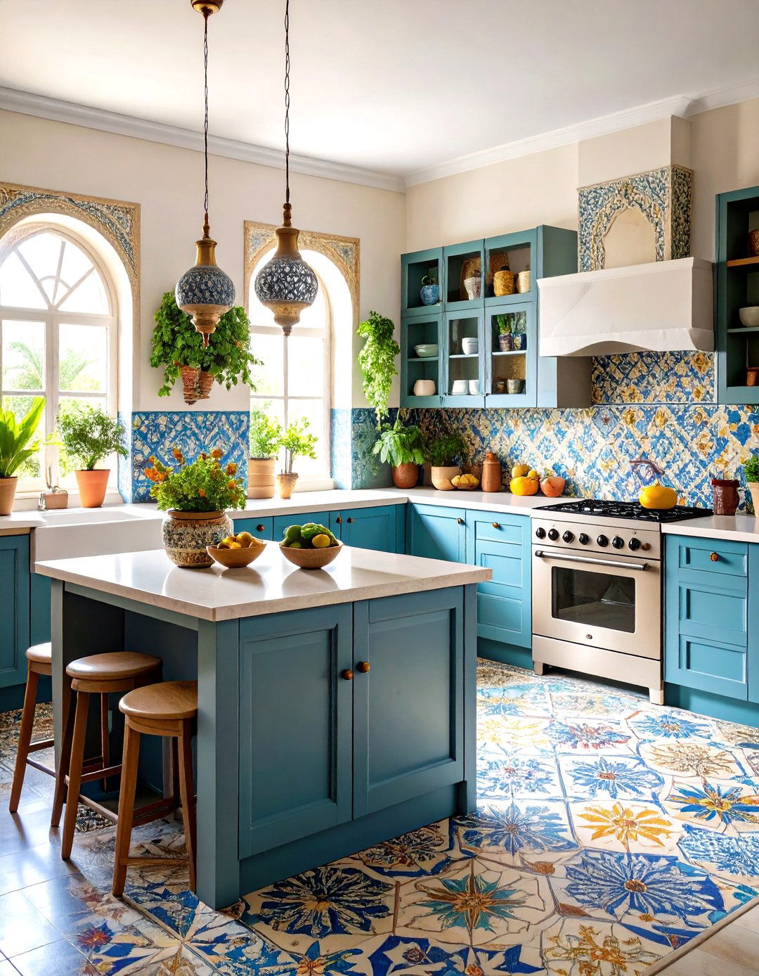 Zellige Handmade Tile Splashback - 24 Kitchen Splashback Ideas