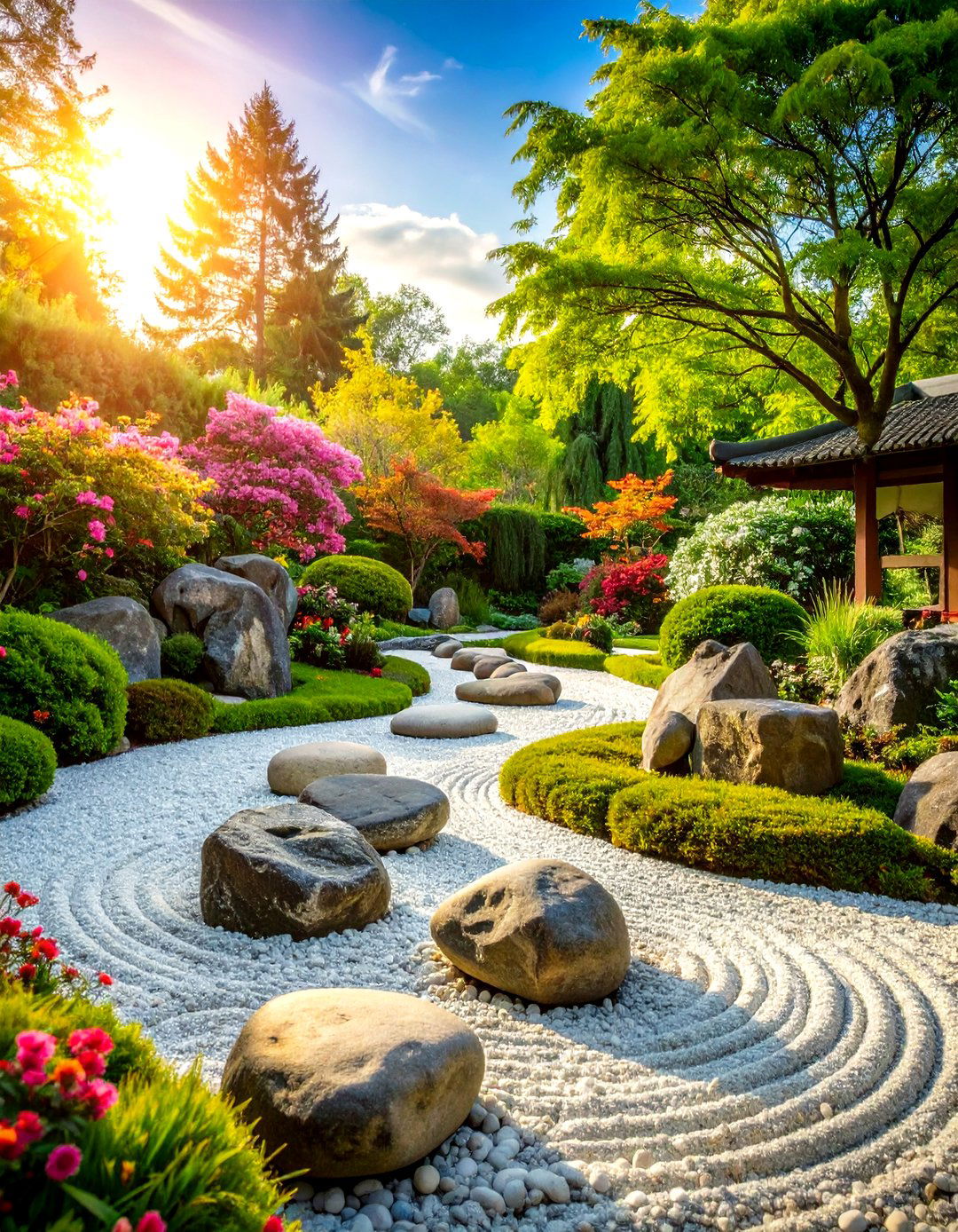 Zen Garden Elements - 24 River Rock Edging Ideas