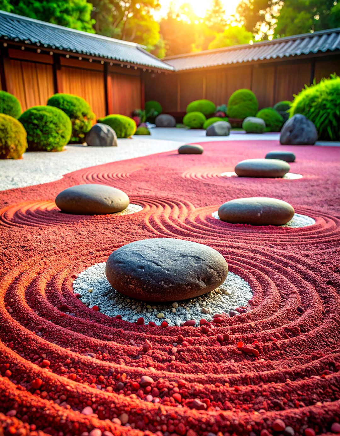 Zen Garden Elements - 24 Red Lava Rock Landscaping Ideas