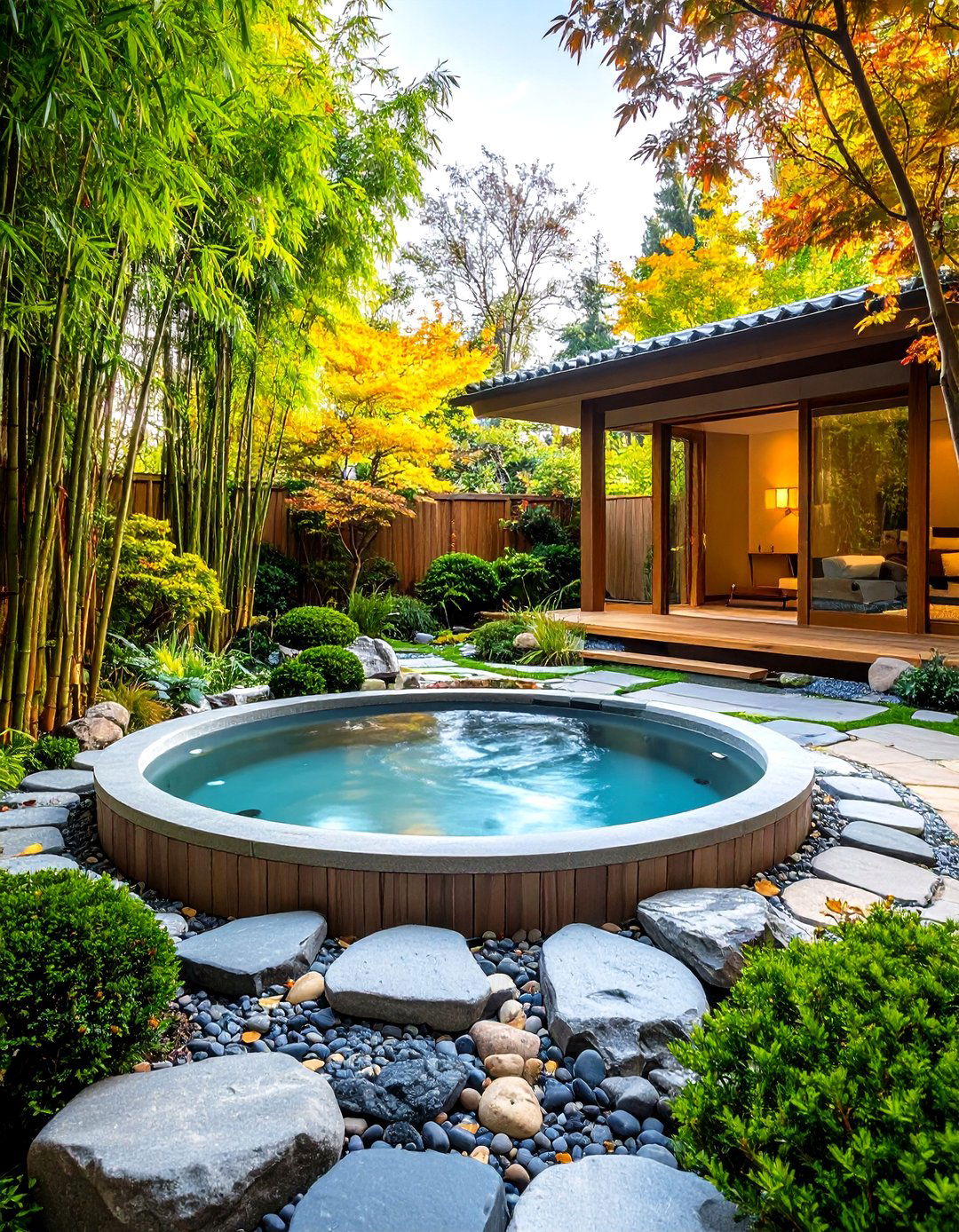 Zen Garden Landscape Integration - 24 Hot Tub Enclosure Ideas