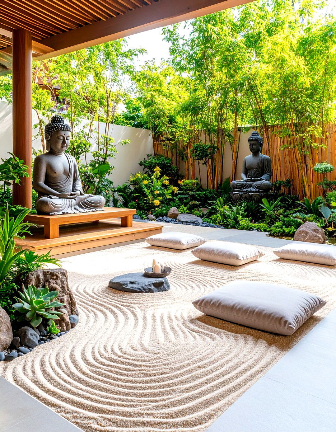 Zen Garden Meditation Courtyard - 24 Boho Meditation Room Ideas