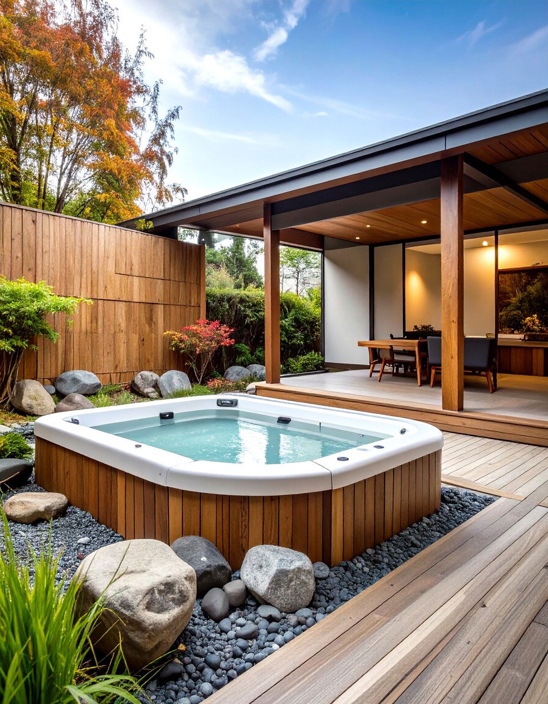 Zen Garden Spa Retreat - 24 Hot Tub Decor Ideas