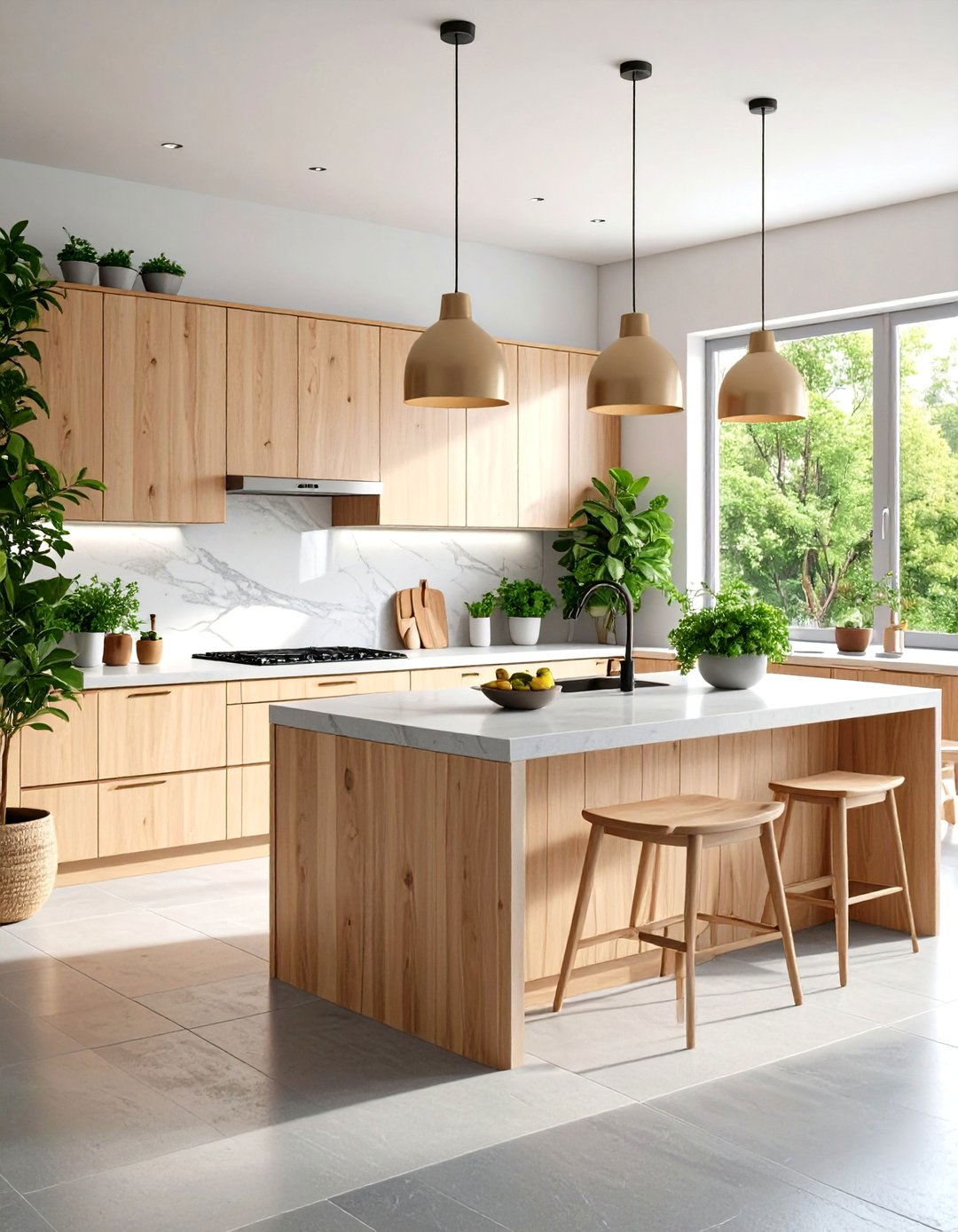 Zen Grey Natural Stone Floor Kitchen - 24 Kitchens With Grey Floors