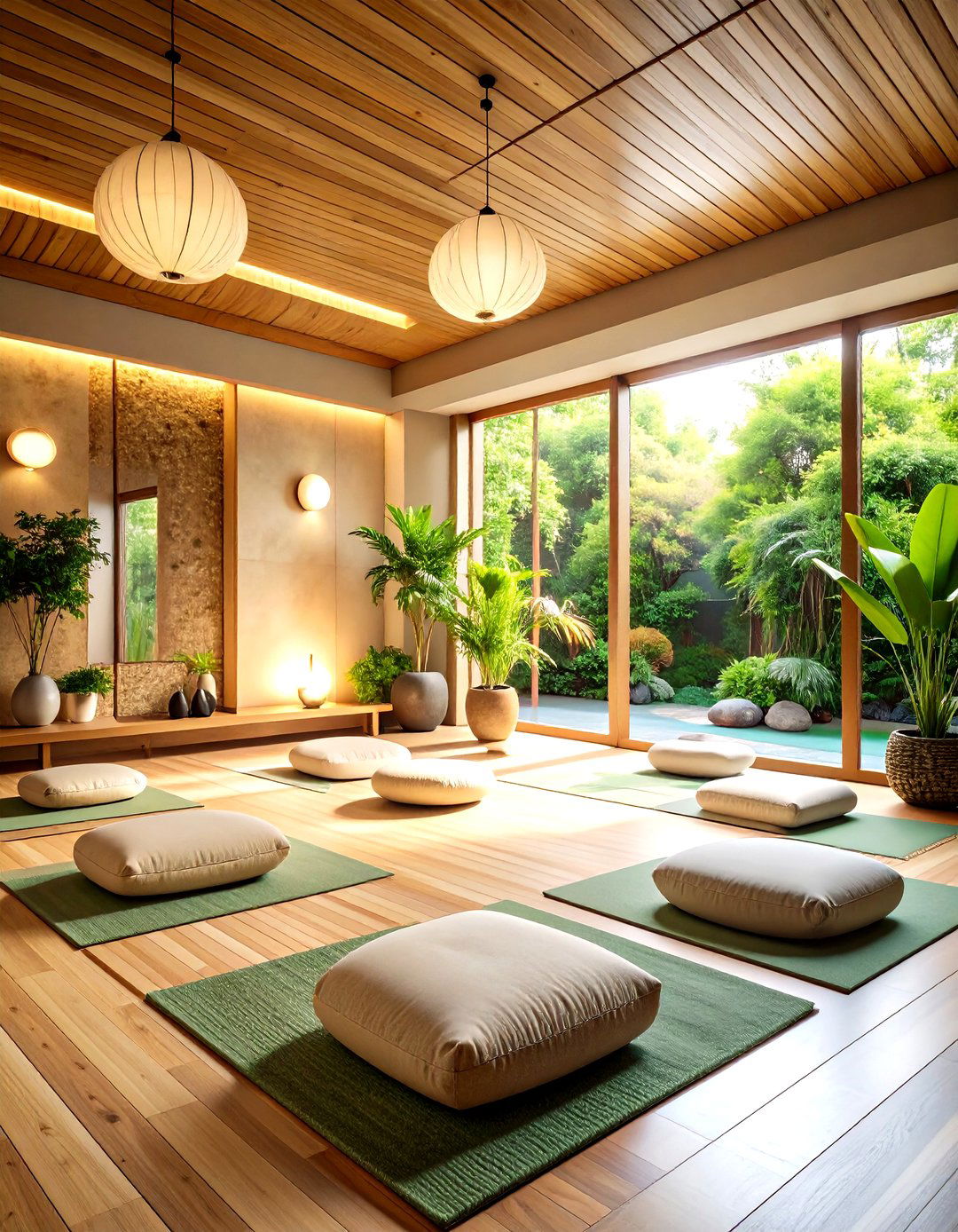 Zen Inspired Meditation and Yoga Home Gym - 24 Home Gym Ideas