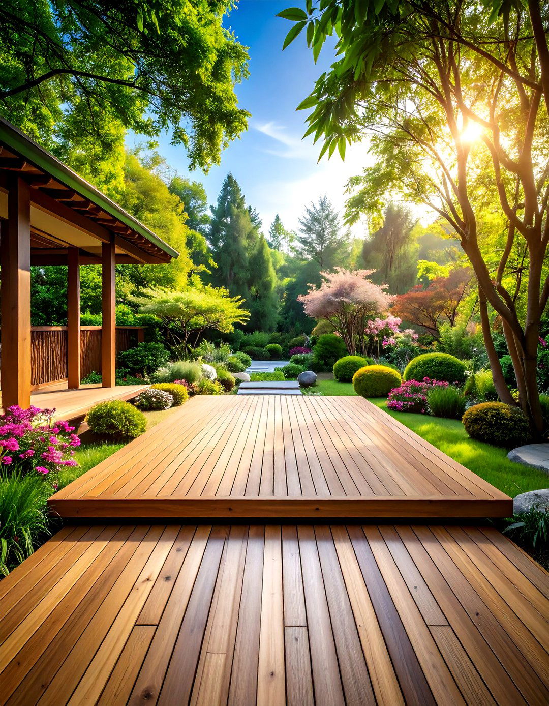 Zen Meditation Garden Platform - 24 Backyard Deck Ideas on a Budget