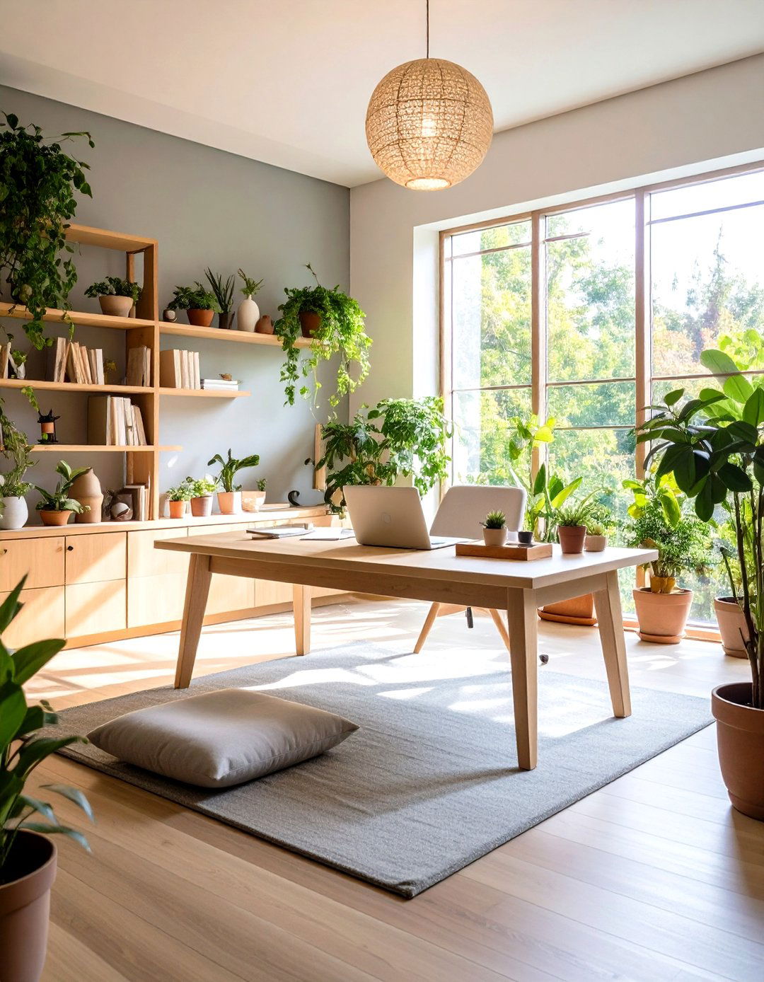 Zen Meditation Office with Calming Elements - 24 Small Office Ideas
