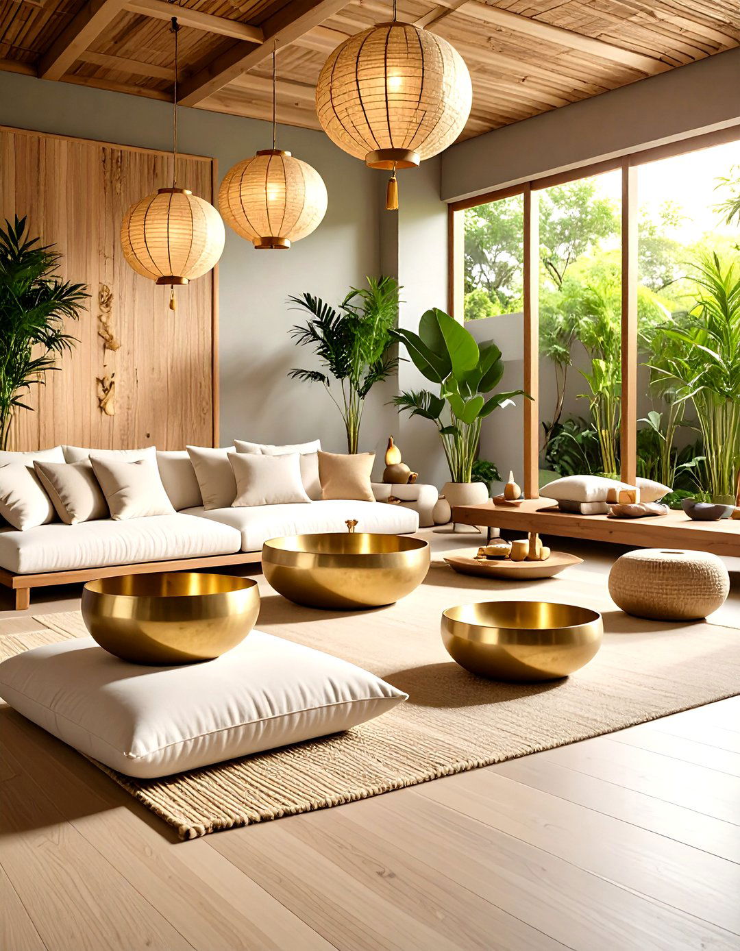 Zen Minimalist Retreat - 24 Cream and Gold Living Room Ideas