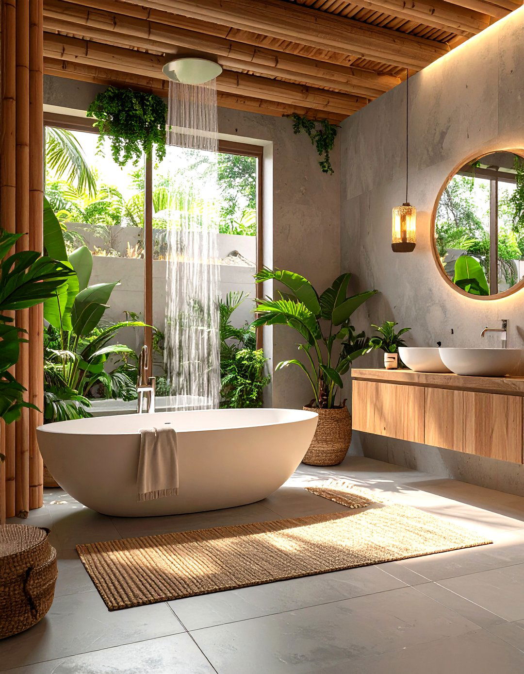 Zen Sanctuary with Natural Elements - 24 Tub-shower Combo Ideas