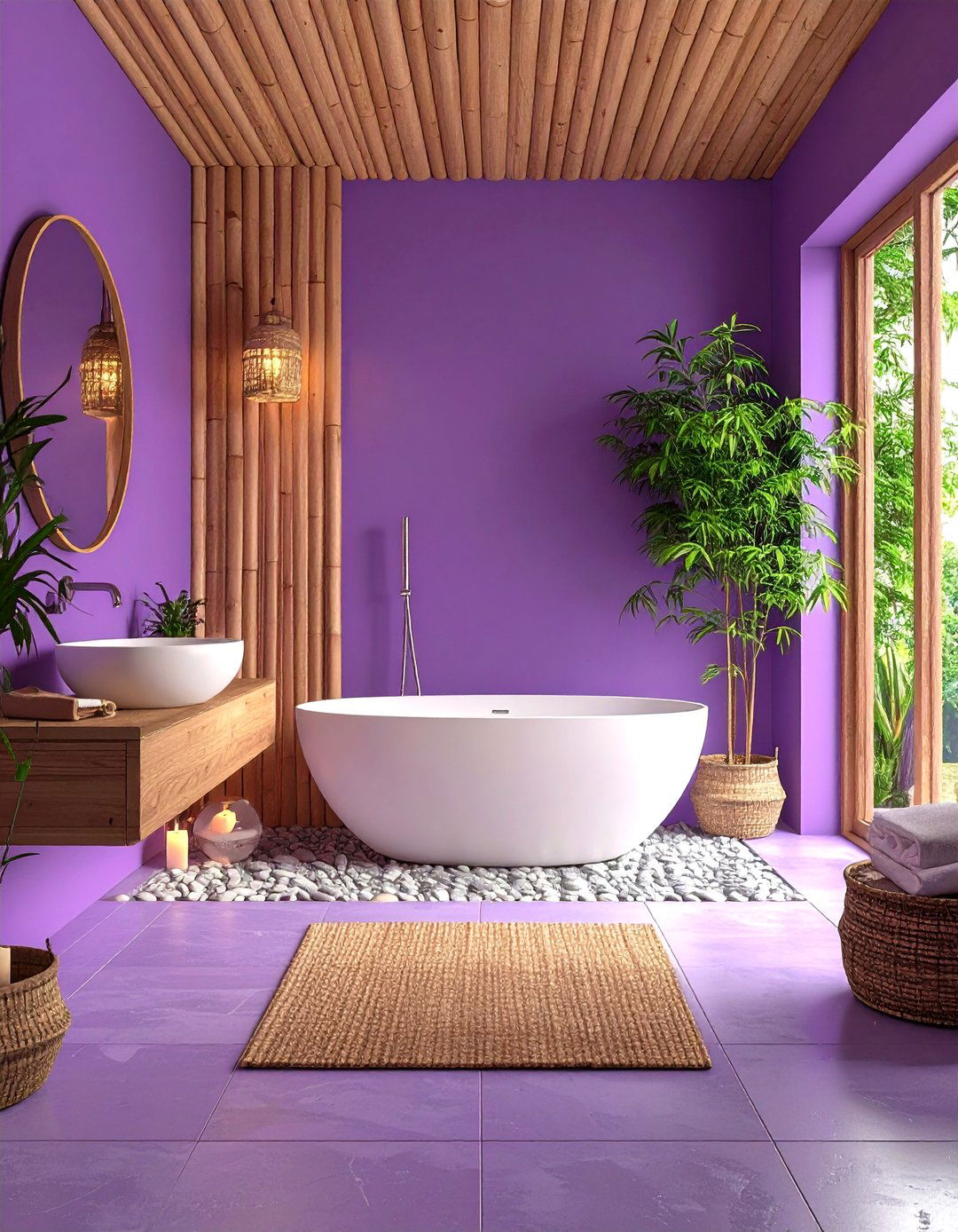 Zen Violet Meditation - 24 Purple Bathroom Ideas