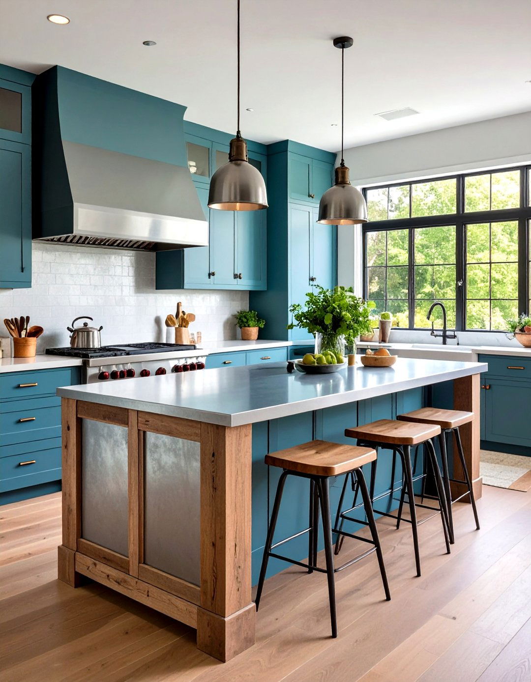 Zinc Top Kitchen Island - 24 Rustic Kitchen Island Ideas