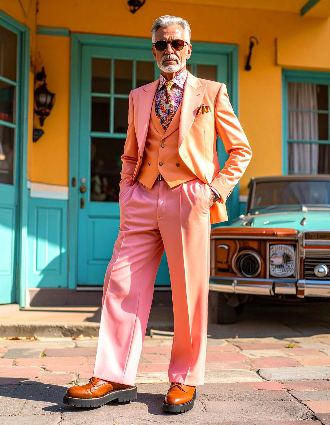 s Inspired Wide Lapel Suit - 24 Men's Wedding Outfit Ideas