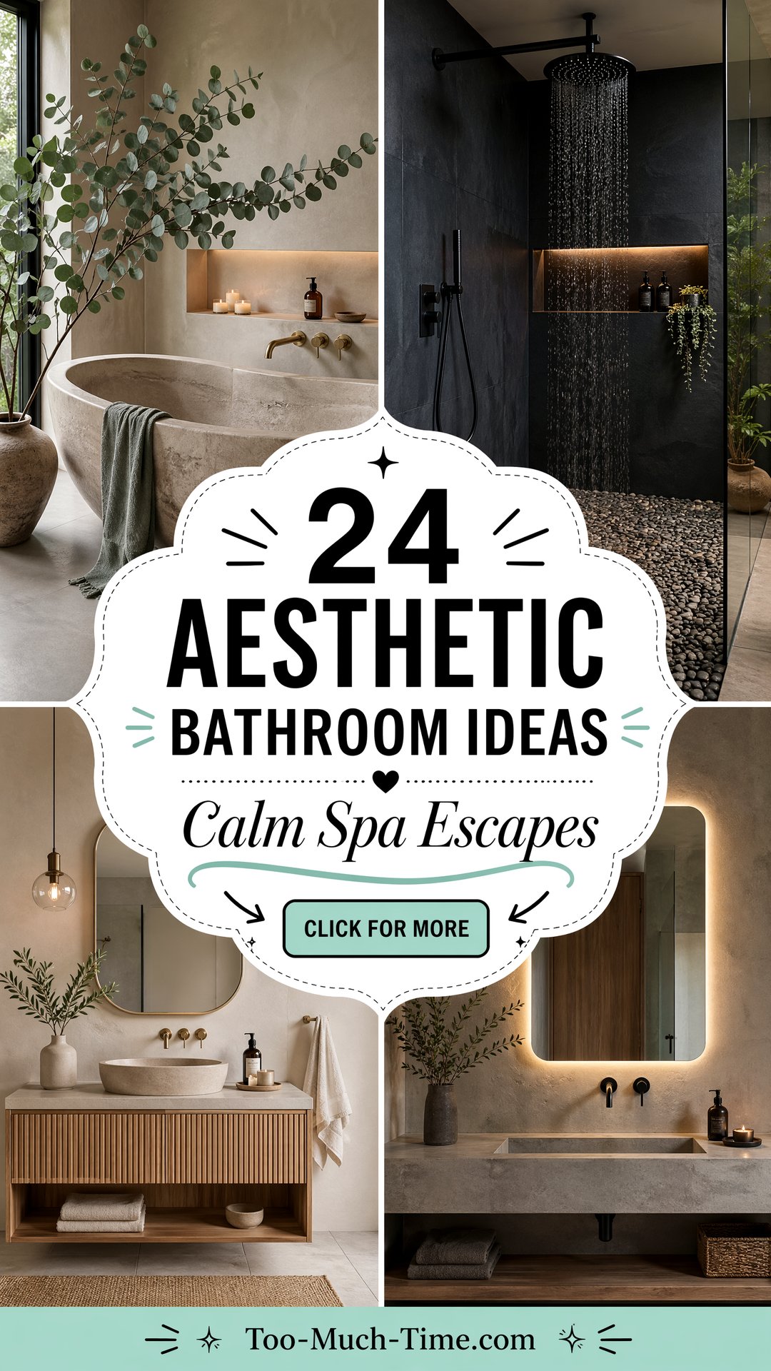 24 Aesthetic Bathroom Ideas for Calm Spa-like Baths - 24 Aesthetic Bathroom Ideas for Calm, Spa-like Baths
