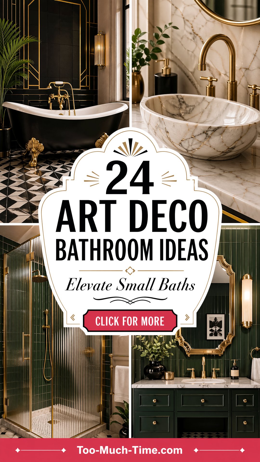 24 Art Deco Bathroom Ideas to Elevate Small Baths Now - 24 Art Deco Bathroom Ideas to Elevate Small Baths Now