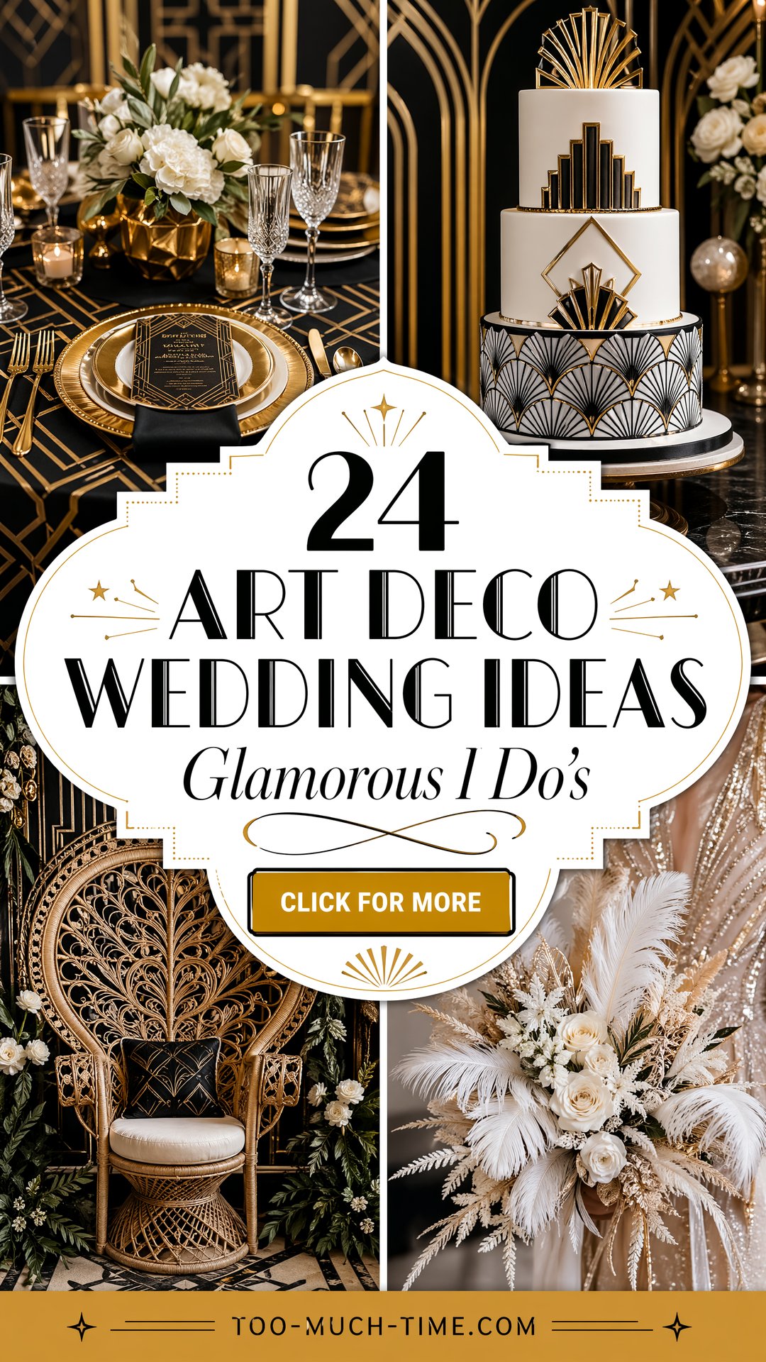 24 Art Deco Wedding Ideas for Glamorous Celebrations - 24 Art Deco Wedding Ideas for Glamorous Celebrations