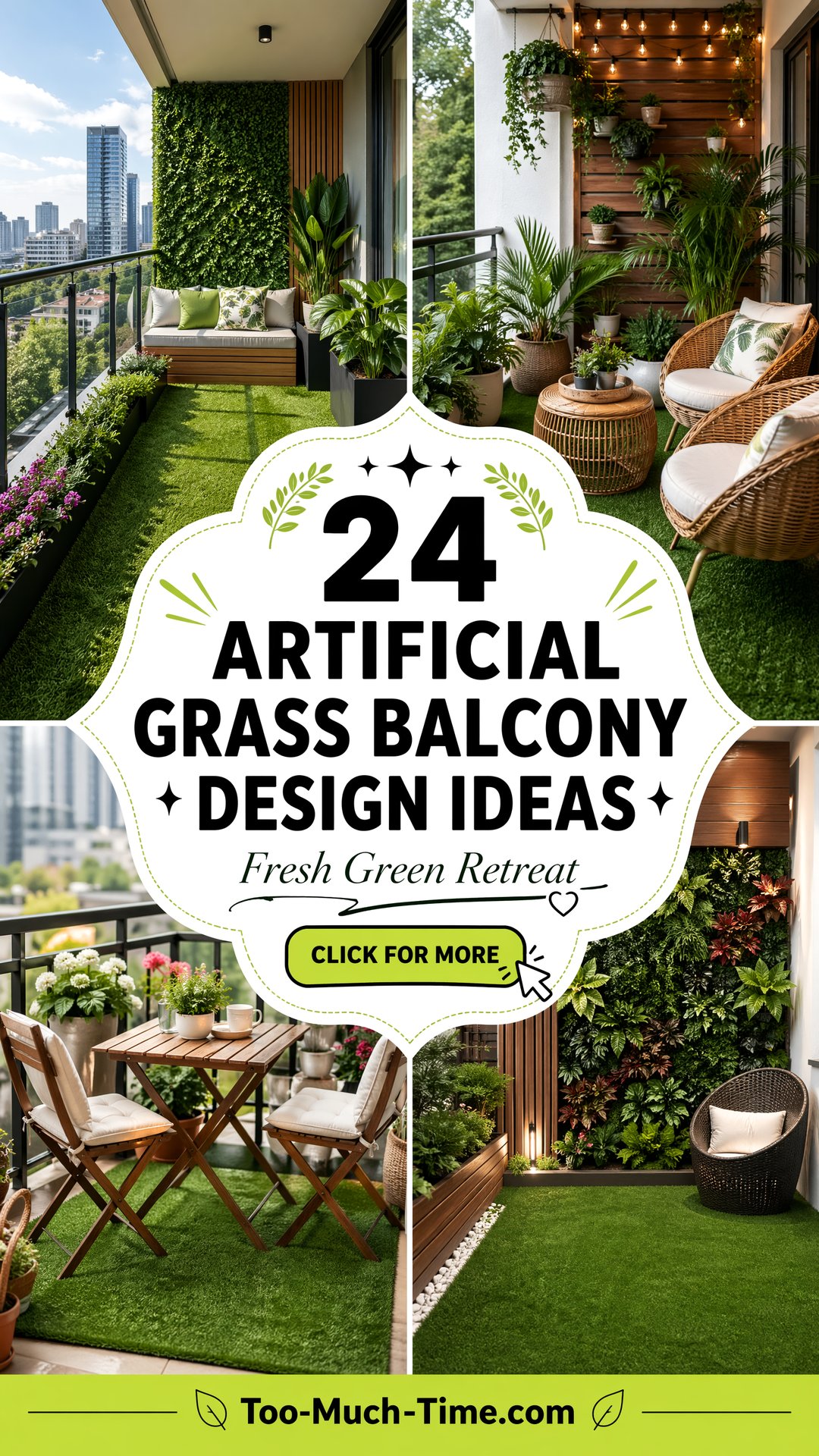 24 Artificial Grass Balcony Design with Green Touches - 24 Artificial Grass Balcony Design with Green Touches