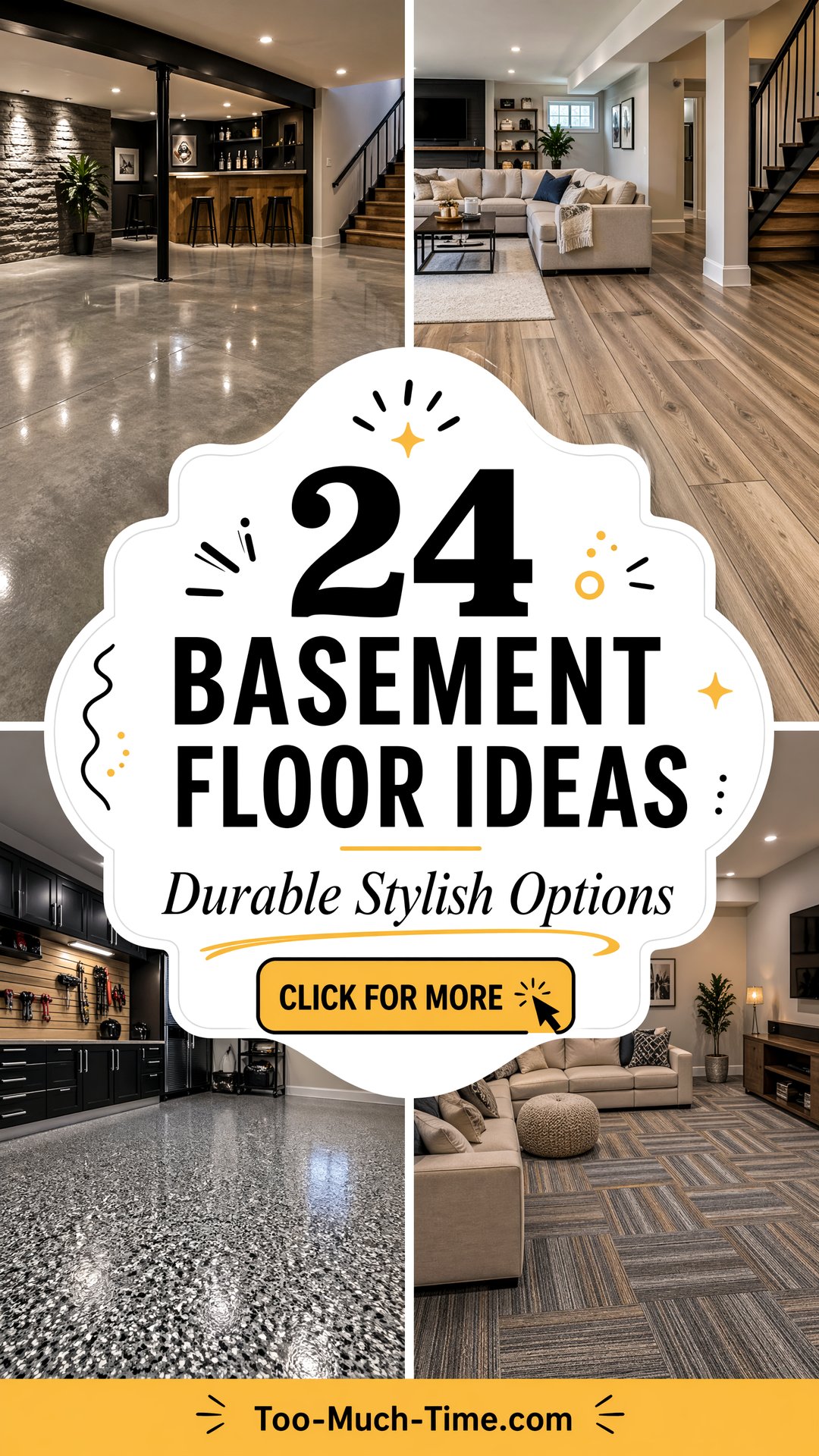 24 Basement Floor Ideas Durable Stylish Options. - 24 Basement Floor Ideas: Durable, Stylish Options.