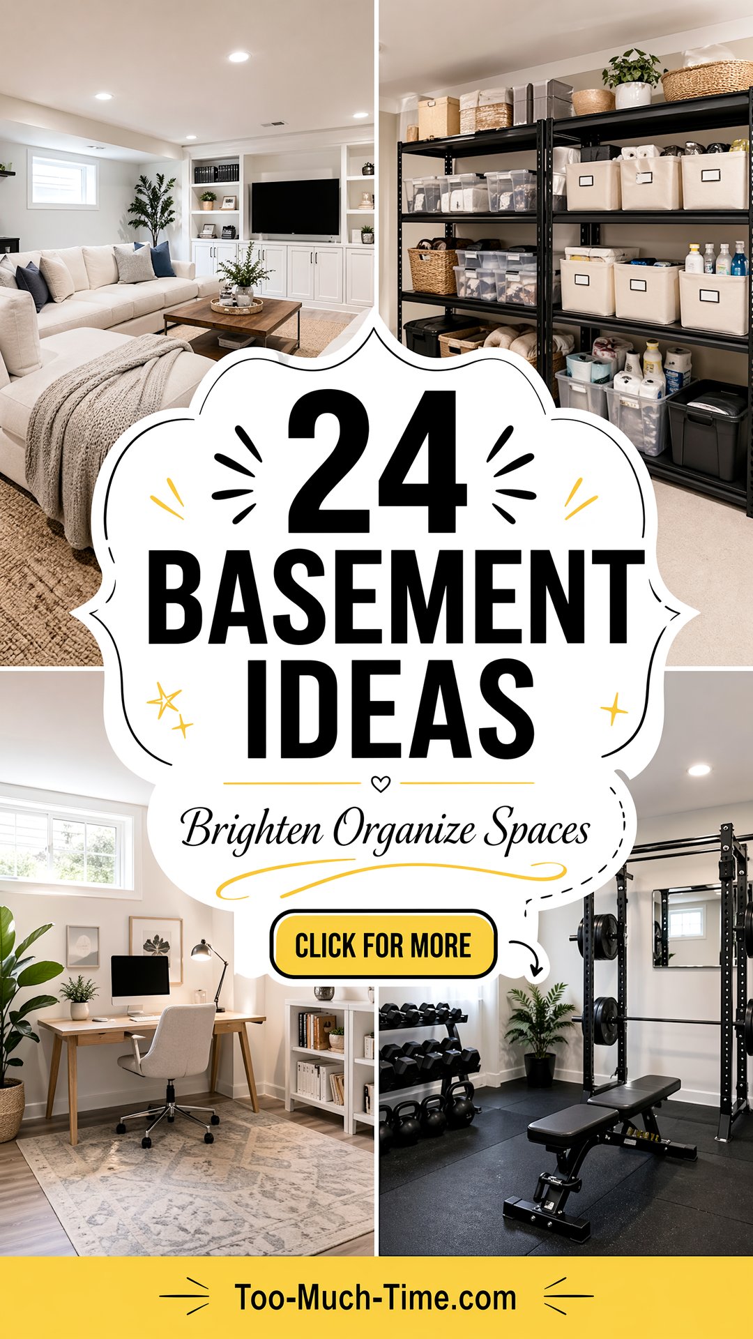 24 Basement Ideas for a Brighter More Organized Space - 24 Basement Ideas for a Brighter, More Organized Space