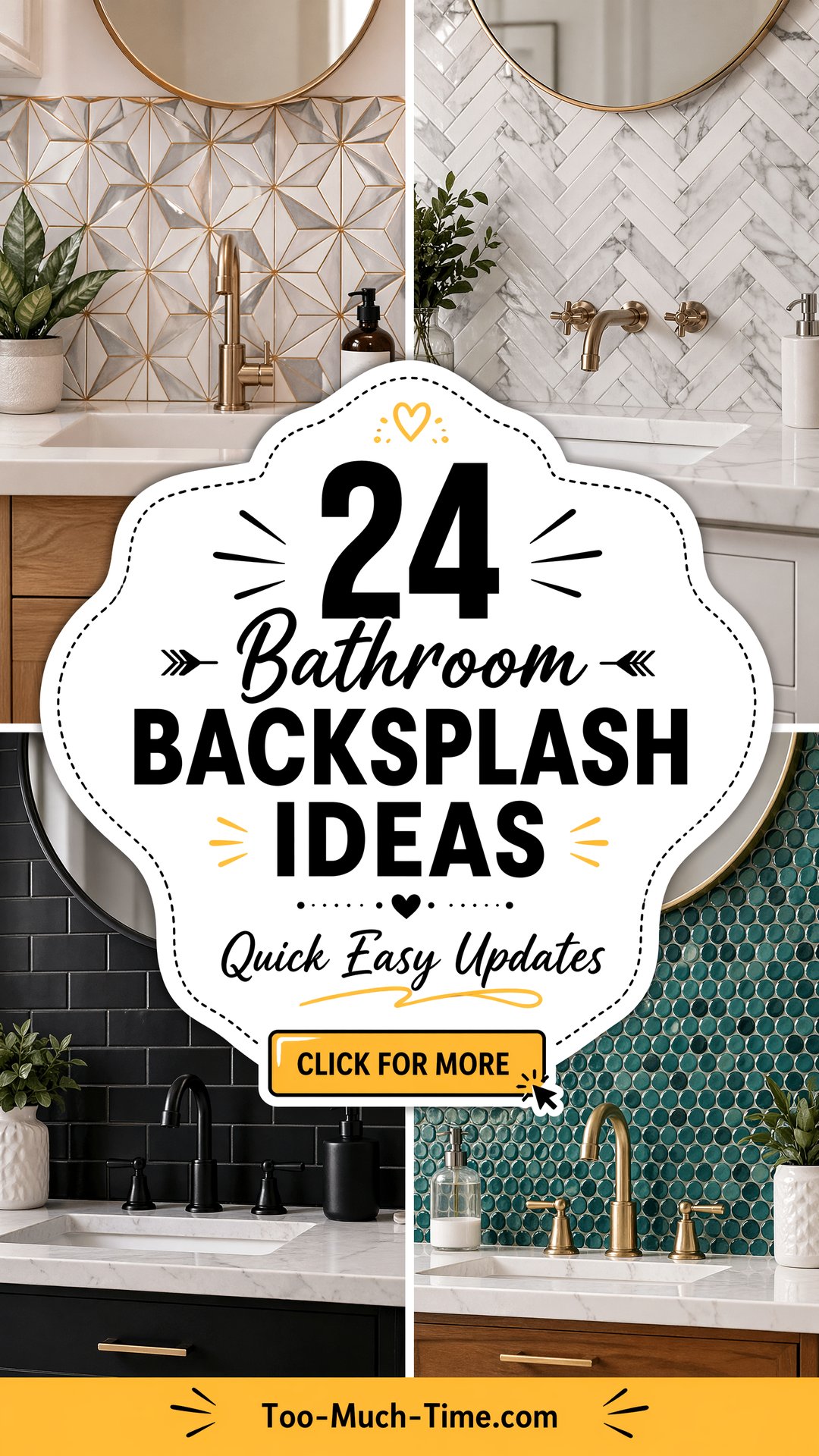 24 Bathroom Backsplash Ideas to Suit Quick Updates - 24 Bathroom Backsplash Ideas to Suit Quick Updates