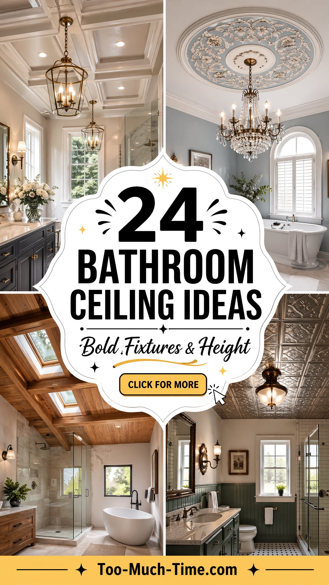 24 Bathroom Ceiling Ideas for Bold Fixtures and Height - 24 Bathroom Ceiling Ideas for Bold Fixtures and Height