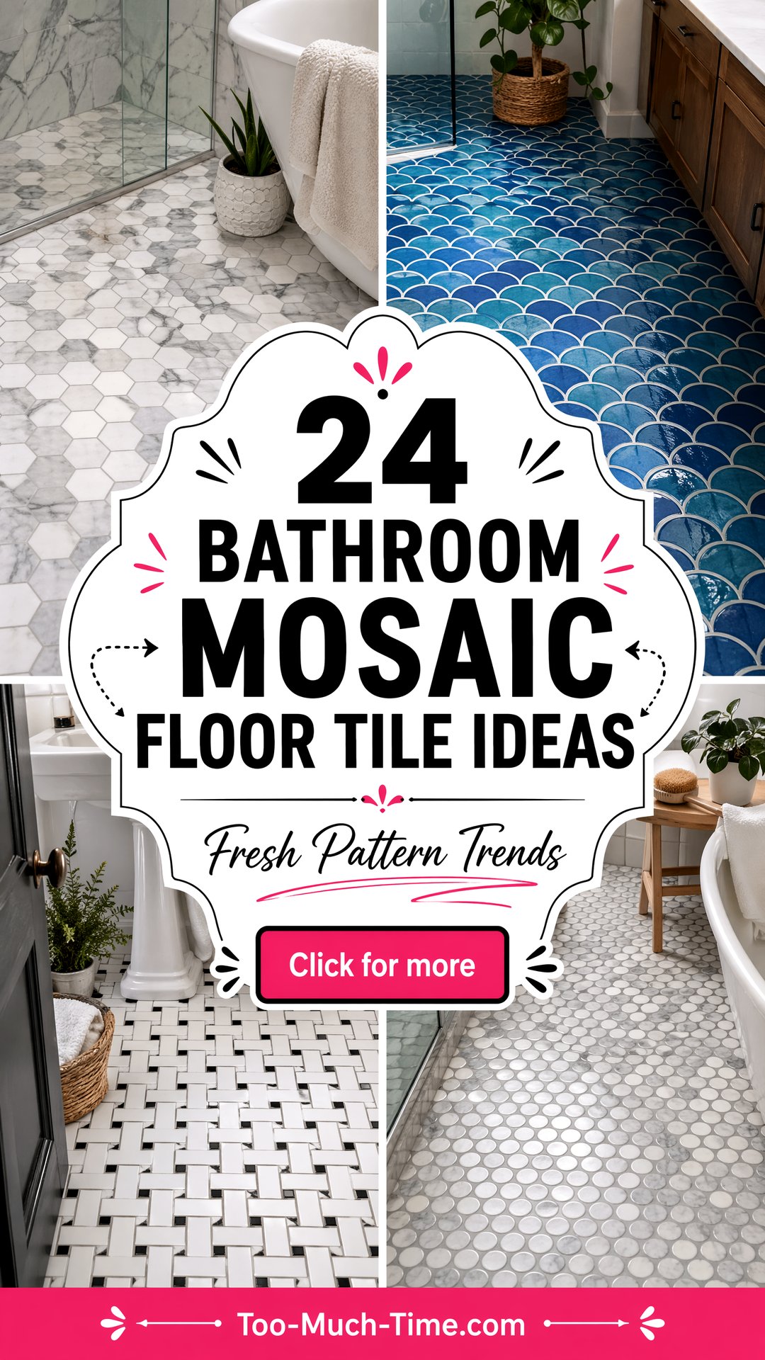 24 Bathroom Mosaic Floor Tile Ideas Patterns Today - 24 Bathroom Mosaic Floor Tile Ideas: Patterns Today