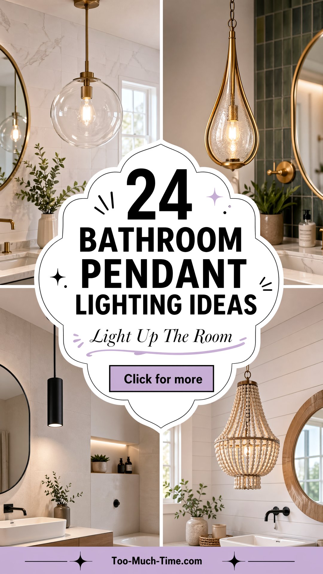 24 Bathroom Pendant Lighting Ideas for Stylish Baths - 24 Bathroom Pendant Lighting Ideas for Stylish Baths
