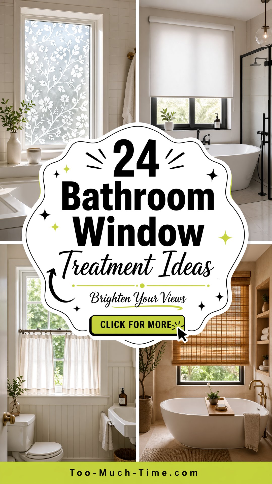 24 Bathroom Window Treatment Ideas to Brighten Views - 24 Bathroom Window Treatment Ideas to Brighten Views