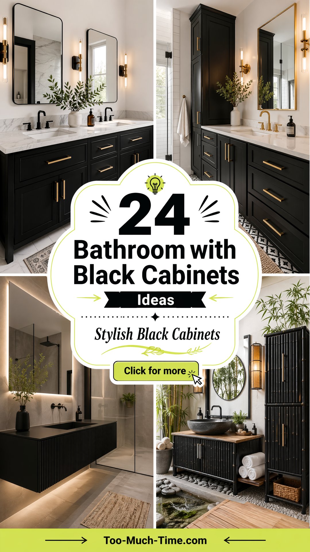 24 Bathroom with Black Cabinets Ideas for Stylish Bath - 24 Bathroom with Black Cabinets Ideas for Stylish Bath