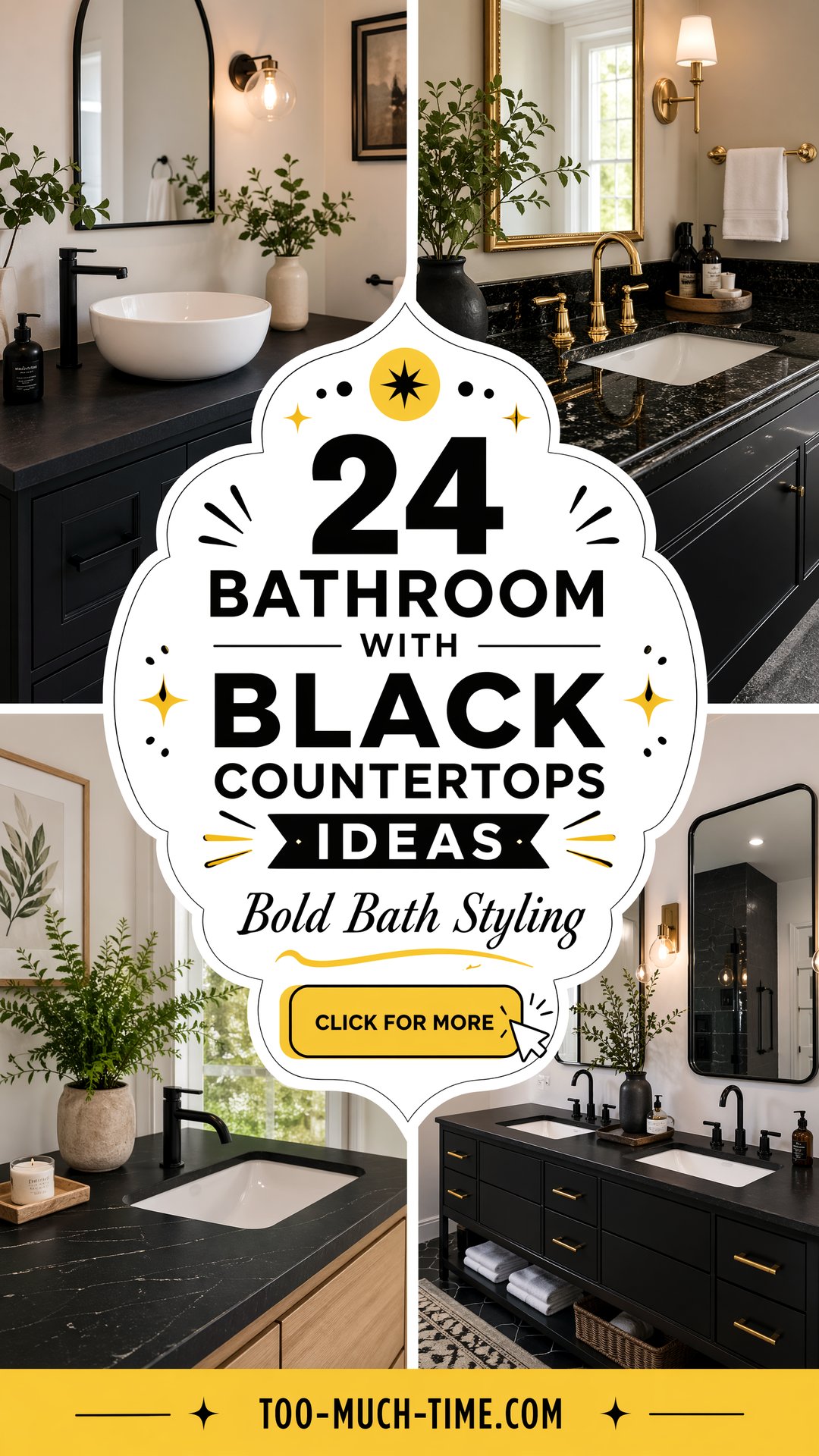 24 Bathroom with Black Countertops Ideas Bath Styling - 24 Bathroom with Black Countertops Ideas: Bath Styling