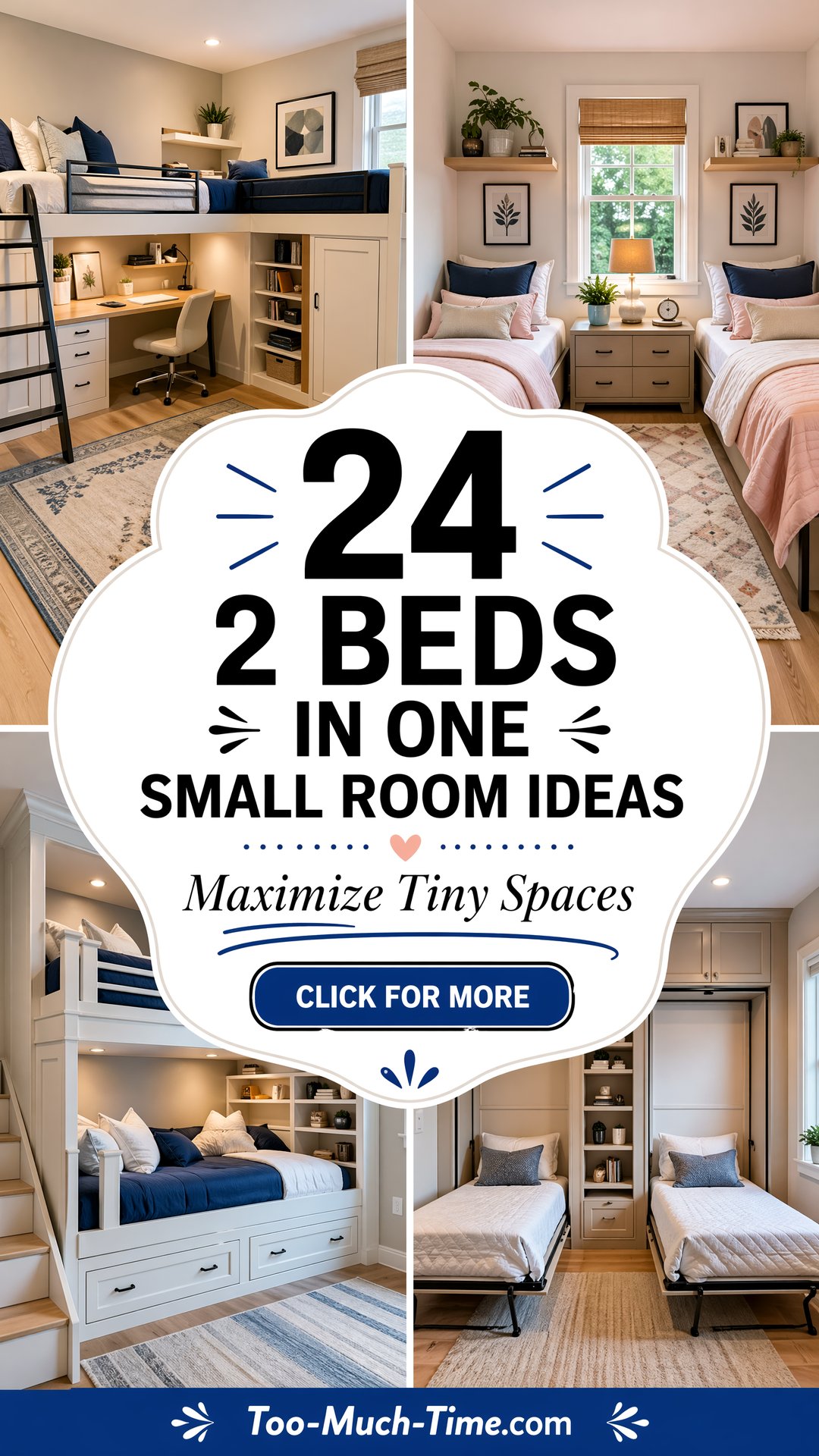 24 2 Beds in One Small Room Ideas Compact Space Tricks - 24 2 Beds in One Small Room Ideas: Compact Space Tricks
