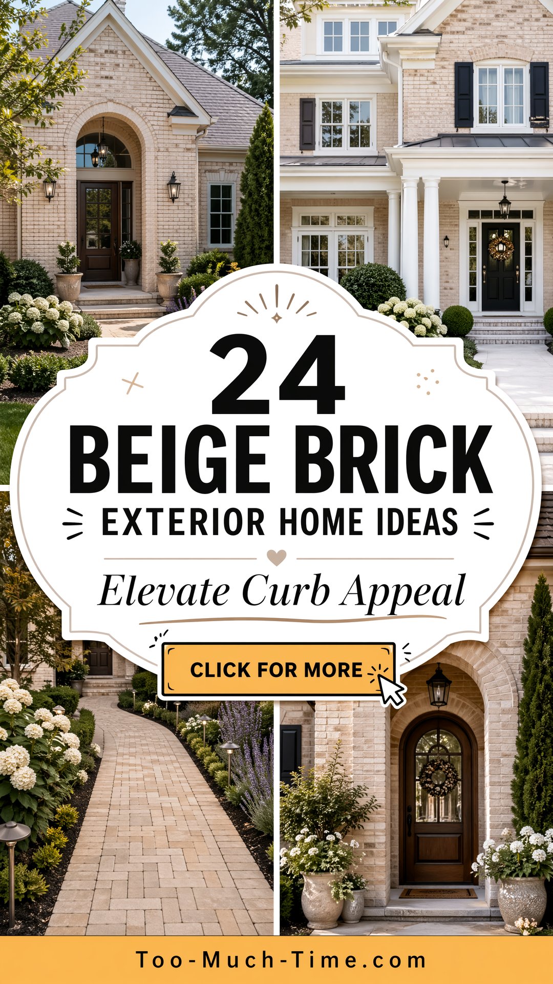 24 Beige Brick Exterior Home Ideas for Curb Appeal - 24 Beige Brick Exterior Home Ideas for Curb Appeal