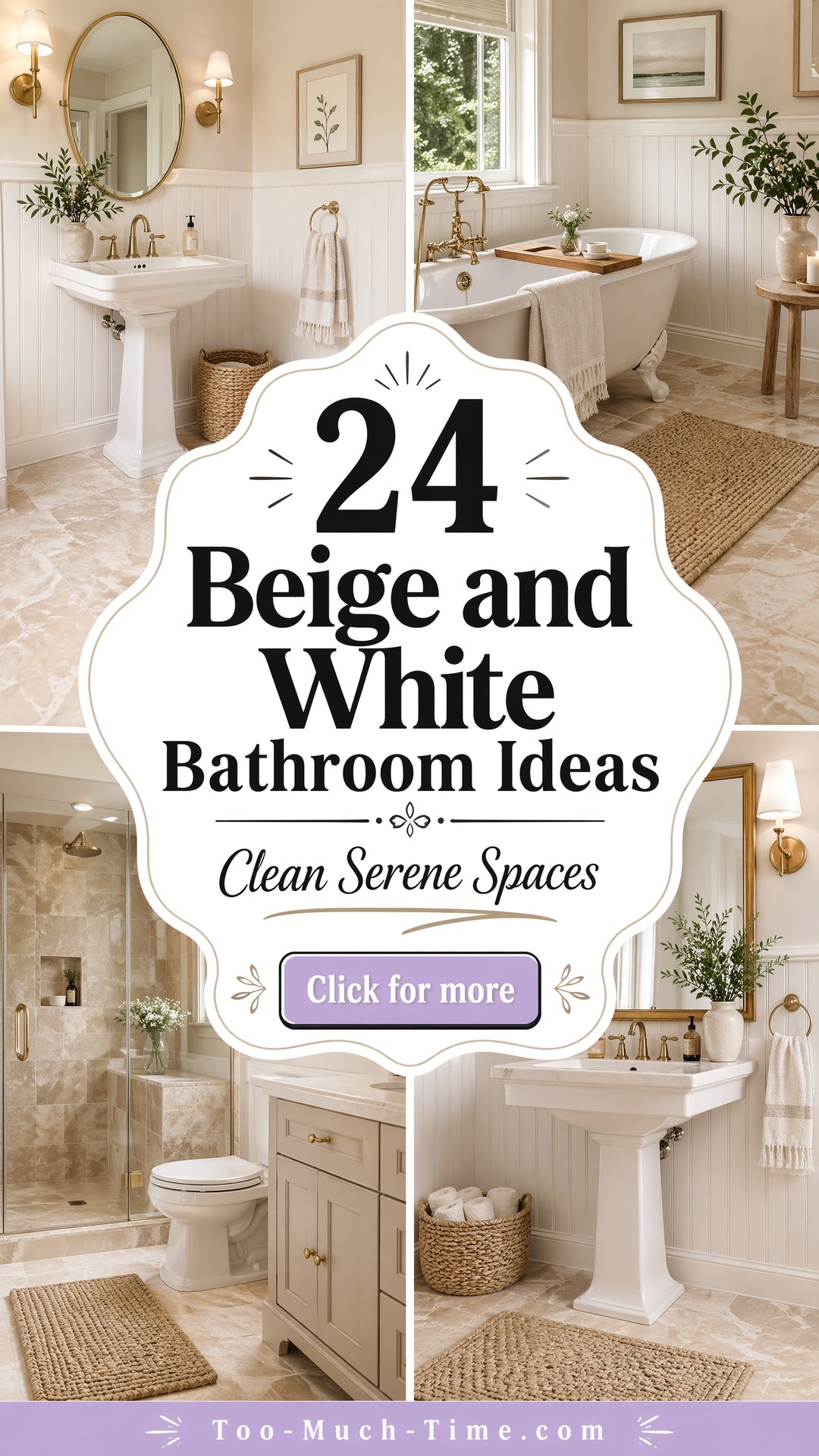 24 Beige and White Bathroom Ideas for Clean Serenity - 24 Beige and White Bathroom Ideas for Clean Serenity