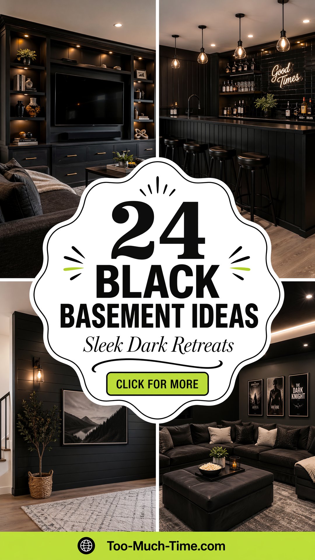 24 Black Basement Ideas to Brighten and Organize Spaces - 24 Black Basement Ideas to Brighten and Organize Spaces