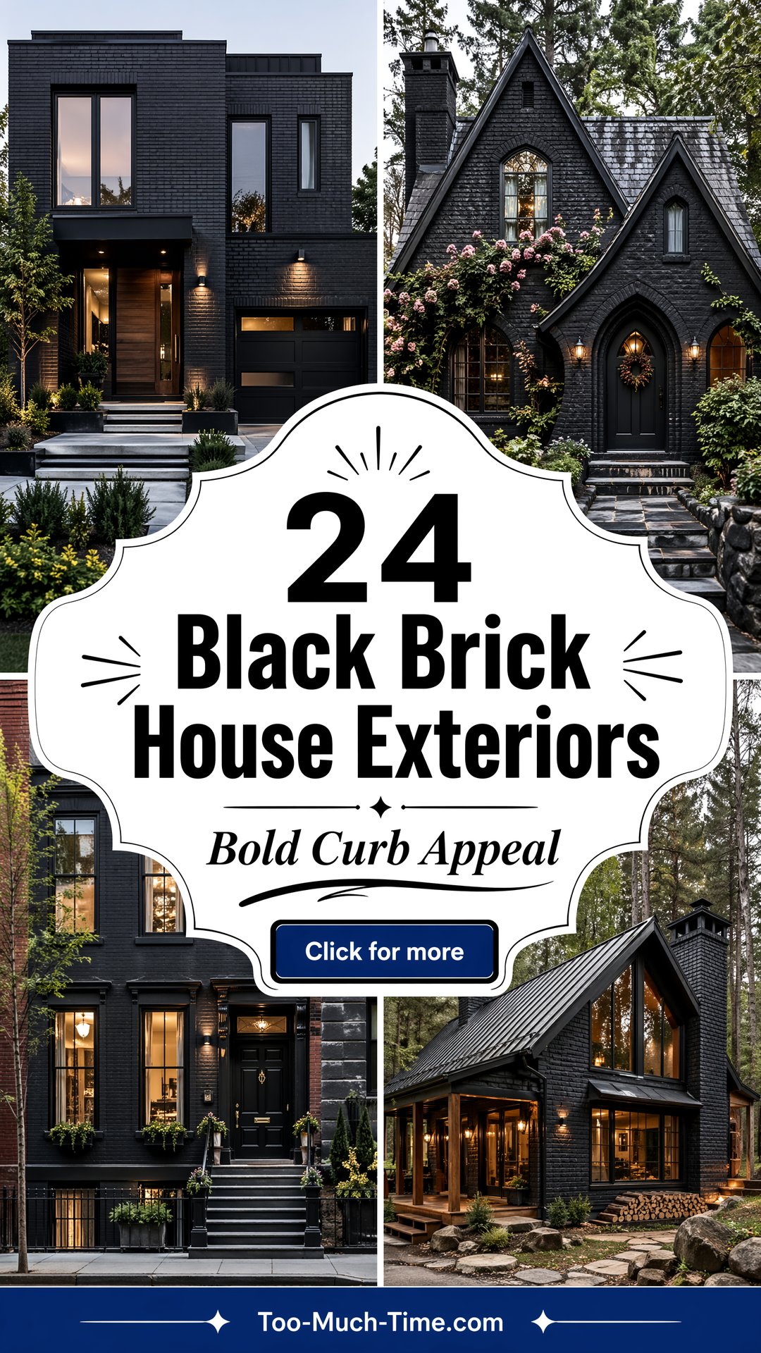 24 Black Brick House Exteriors for Bold Curb Appeal - 24 Black Brick House Exteriors for Bold Curb Appeal