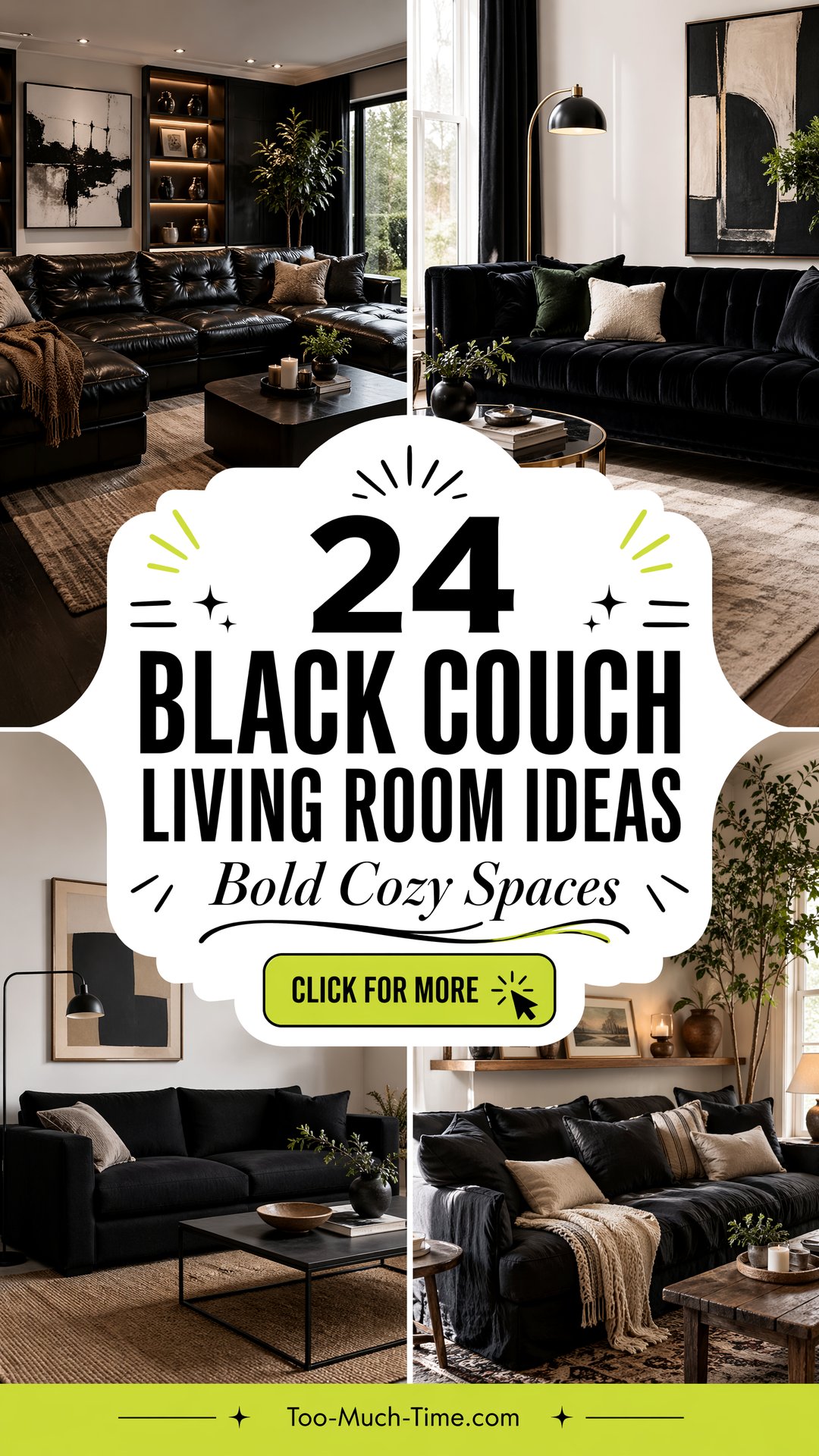 24 Black Couch Living Room Ideas for Bold Cozy Spaces - 24 Black Couch Living Room Ideas for Bold, Cozy Spaces