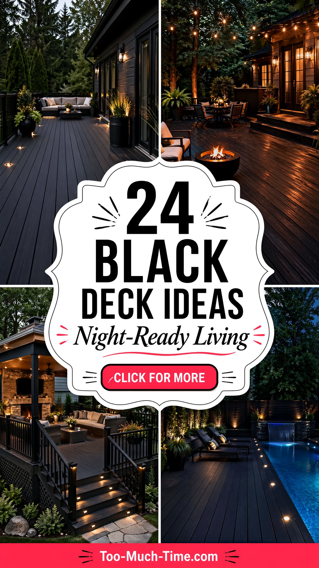 24 Black Deck Ideas for Night-ready Outdoor Living - 24 Black Deck Ideas for Night-ready Outdoor Living
